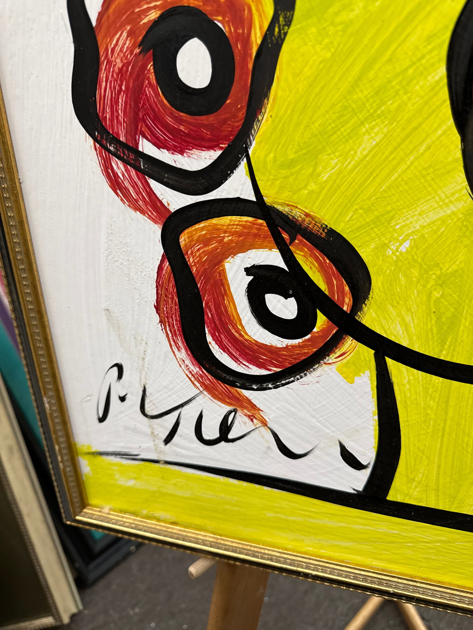 1970s Peter Keil Original Colorful Abstract Portrait Painting - 5