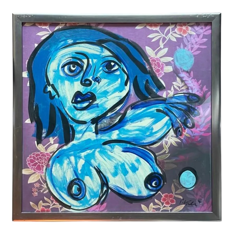 Large Contemporary Abstract Expressionist Acrylic Painting by Peter Keil, Framed: Peter Keil is a German artist that focuses primarily on abstract expressionism. Keil painted with some of the greats including Joan Miro, Pablo Picasso and Andy Warhol, to name a few. This is quite a