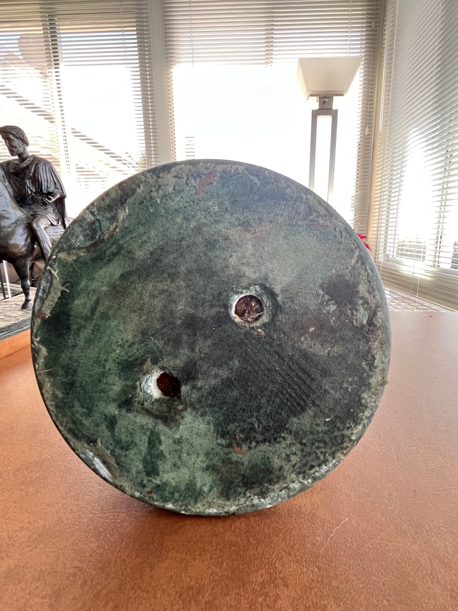 Early 20th Century Large 18" Patinated Metal Bust After Luca Madrassi - Heavy 27lb Sculpture on Gree - 5