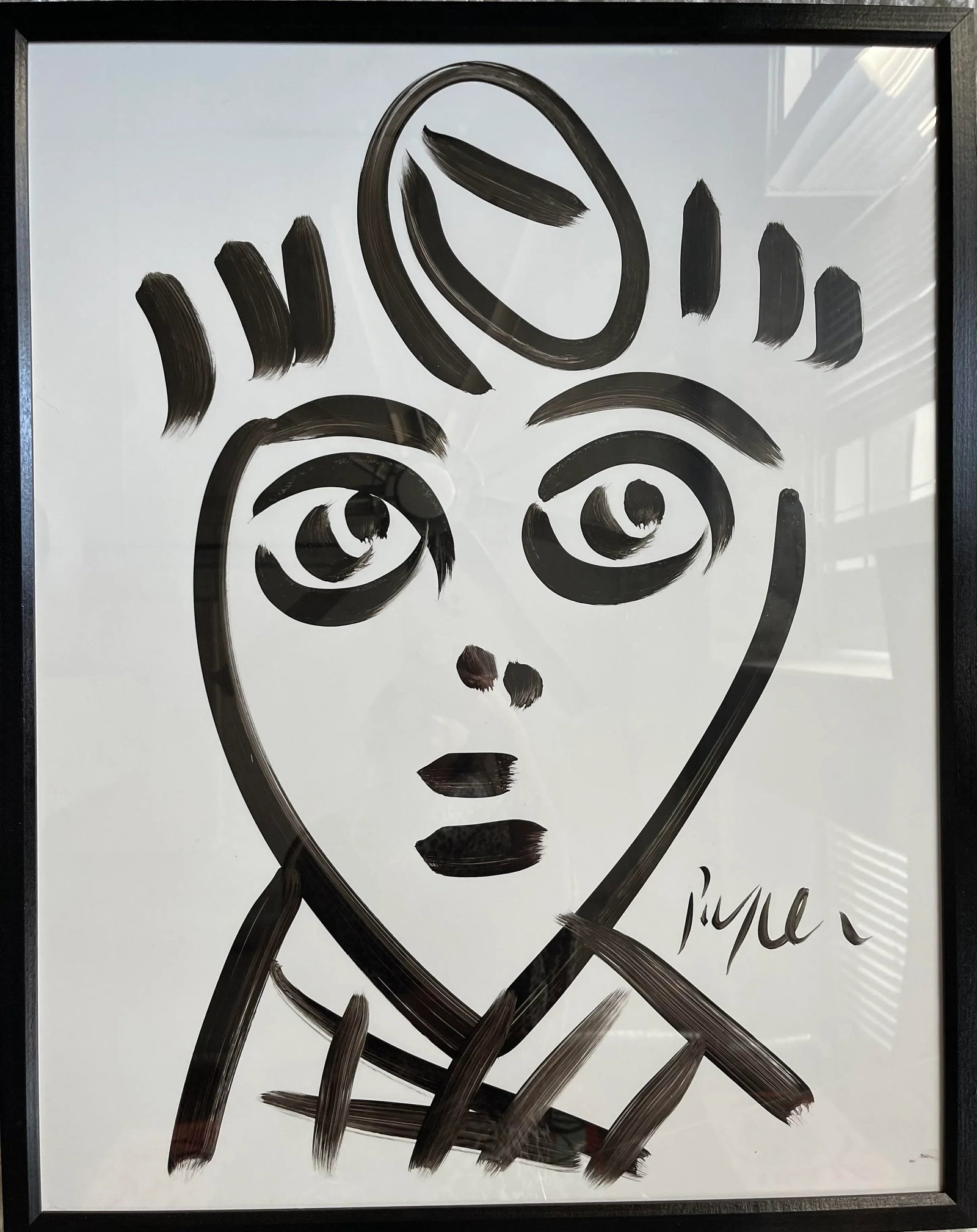 Contemporary Abstract Portrait Painting by Peter Keil, Framed - 6