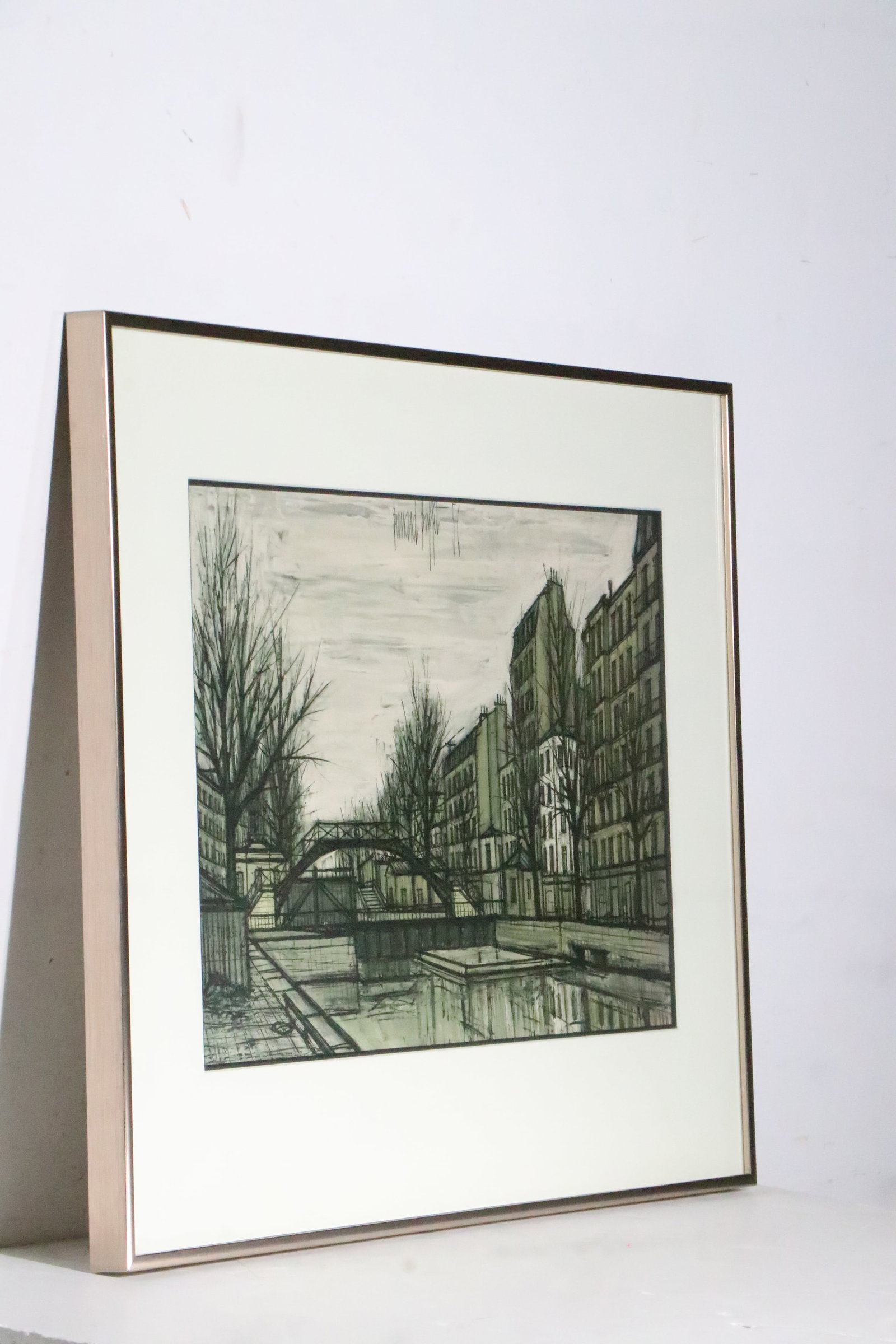 Mid 20th Century Bernard Buffet Canal Saint Martin Framed Print - 2