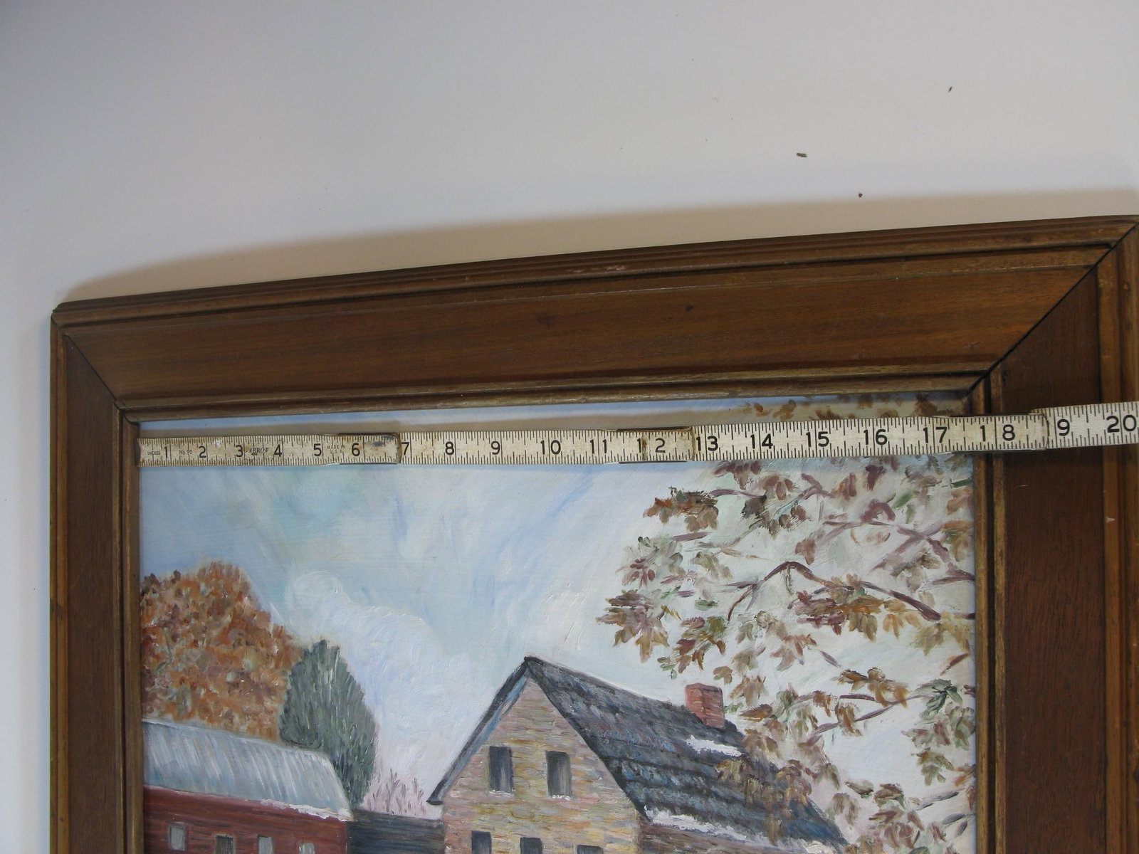 1980s Oil Painting Stone Mill Penypack Creek Homesburg Phila. Pa. Dorothy Strand, Framed - 12