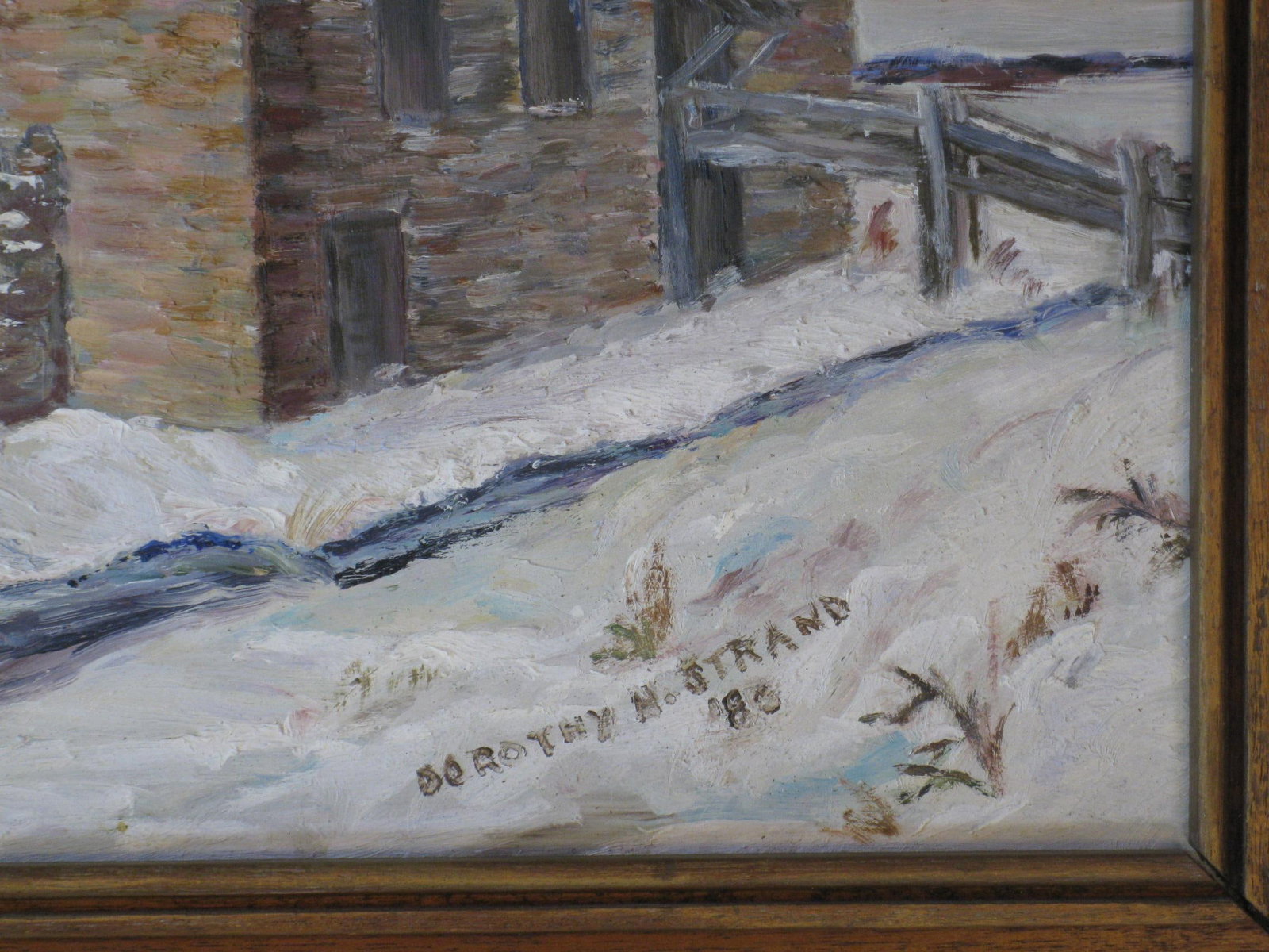 1980s Oil Painting Stone Mill Penypack Creek Homesburg Phila. Pa. Dorothy Strand, Framed - 4