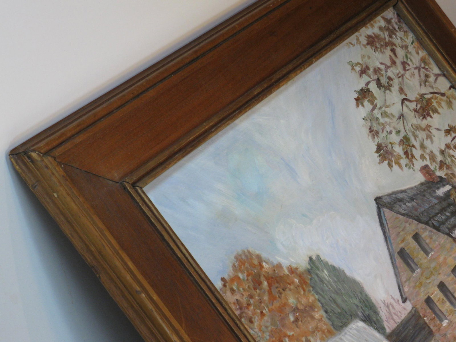 1980s Oil Painting Stone Mill Penypack Creek Homesburg Phila. Pa. Dorothy Strand, Framed - 6