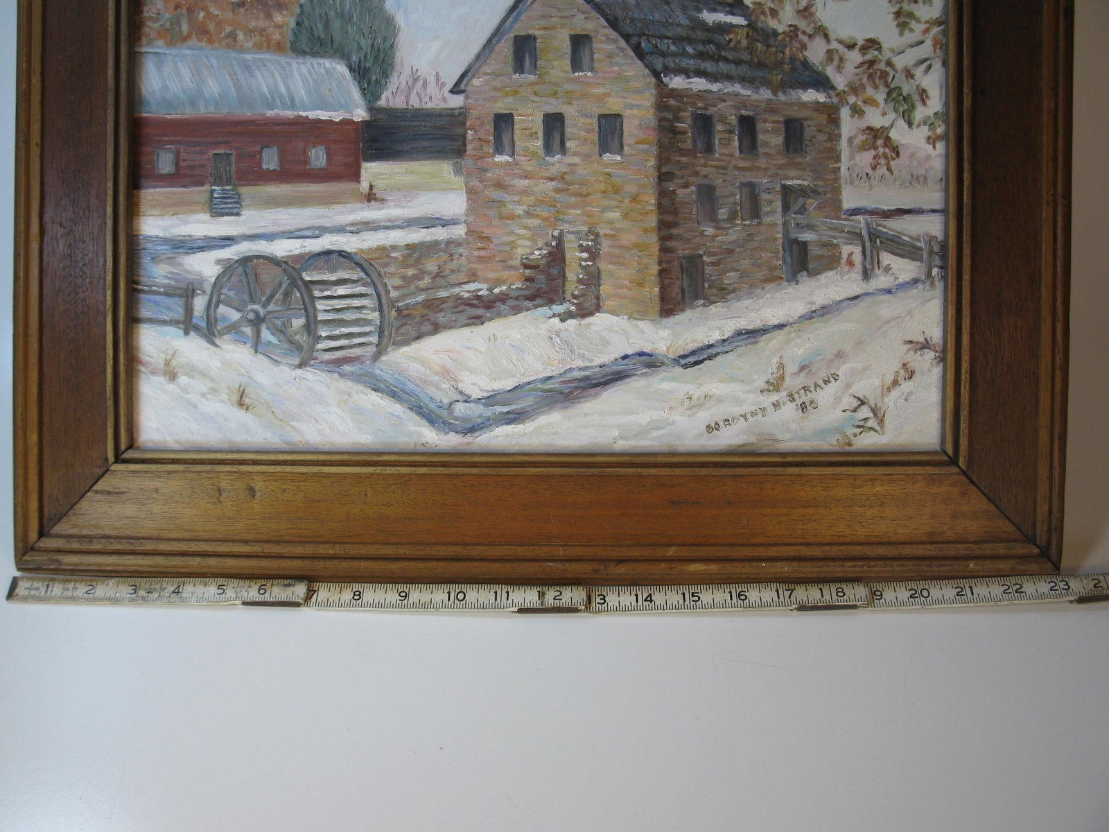 1980s Oil Painting Stone Mill Penypack Creek Homesburg Phila. Pa. Dorothy Strand, Framed - 7