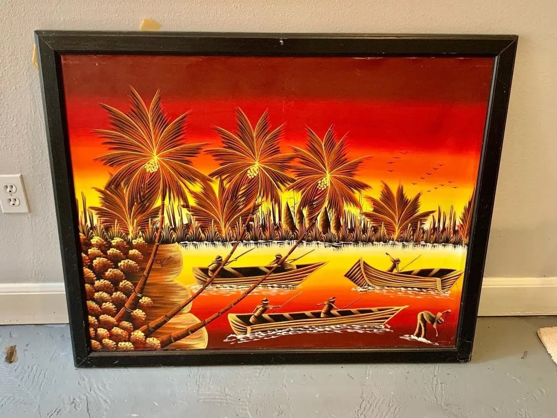 Vintage Tropical Landscape Painting - 2