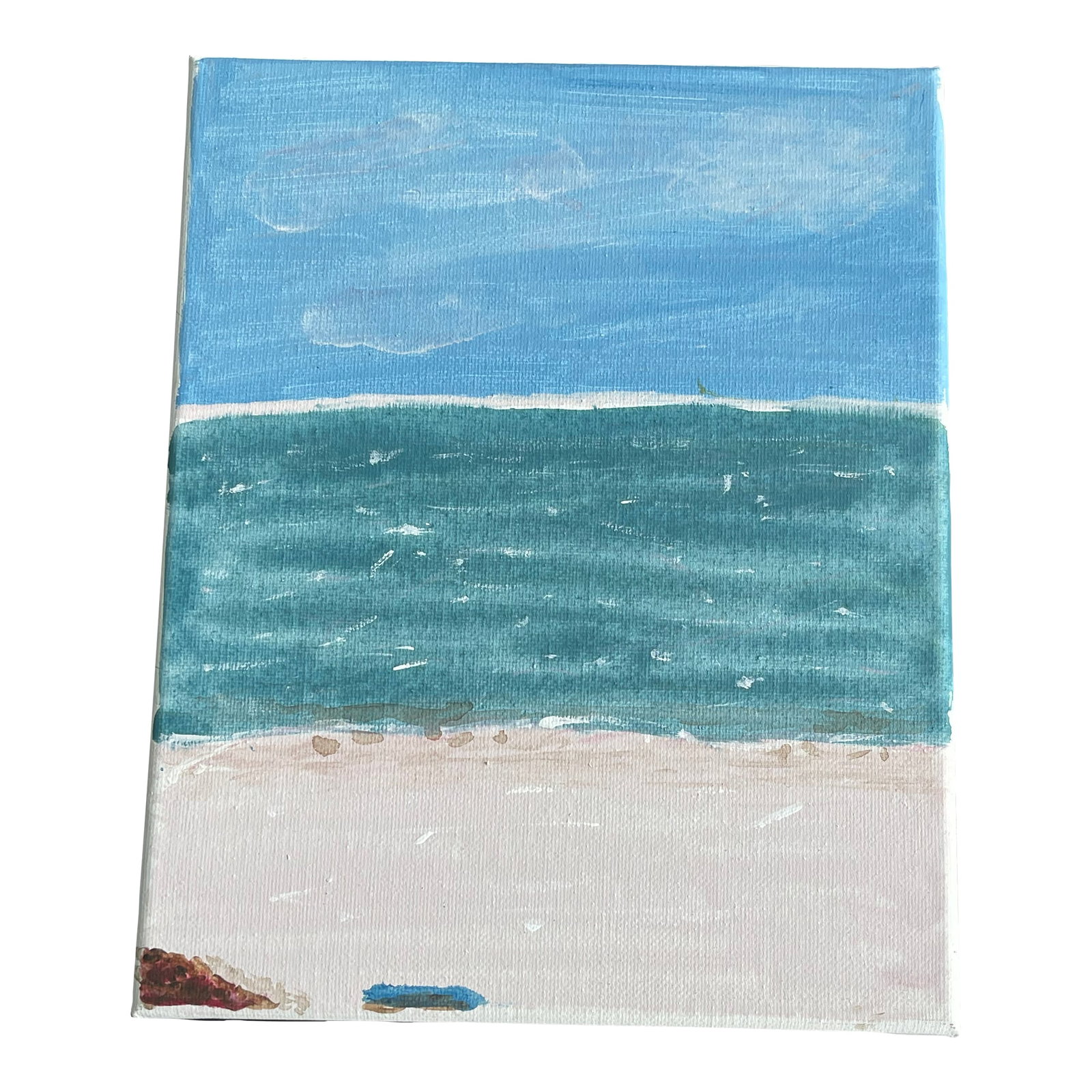 1970s Abstract Sea Scape Original Painting on Canvas: Original painting acrylic on canvas Seascape artwork. Condition: Alterations: Original Condition Unaltered Imperfections: Some Imperfections Condition Notes: Good Origin: United States Materials