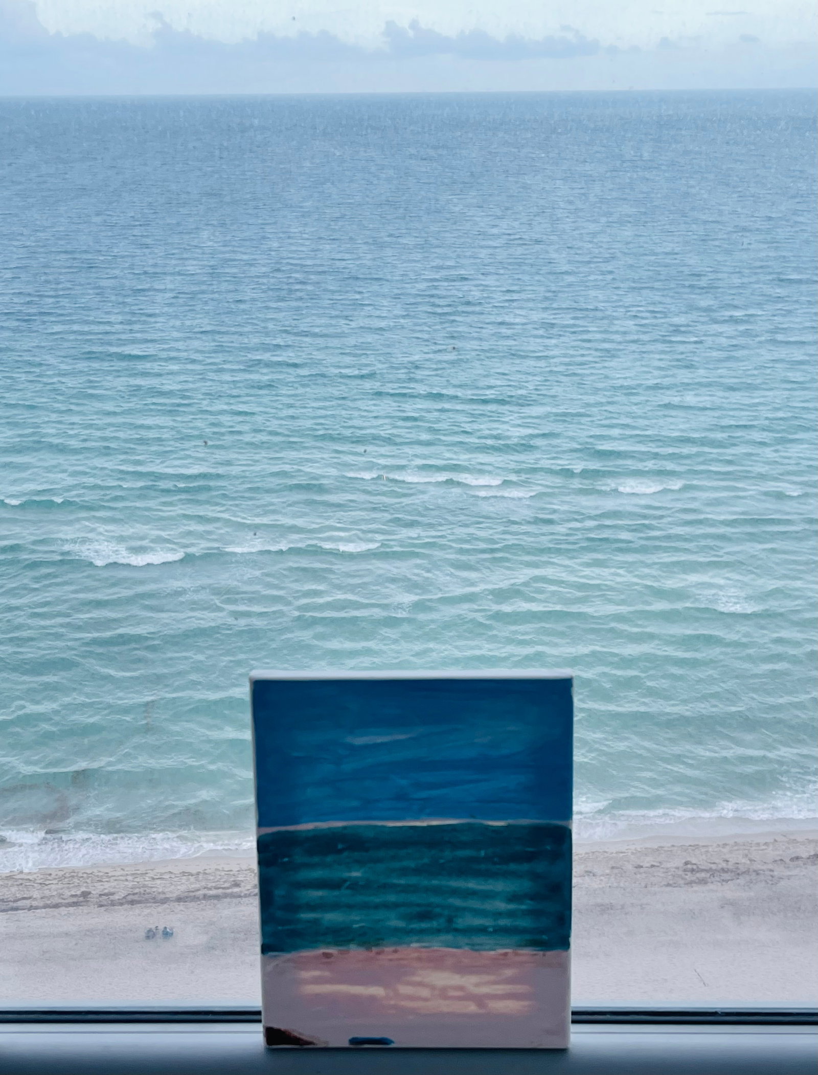 1970s Abstract Sea Scape Original Painting on Canvas - 3
