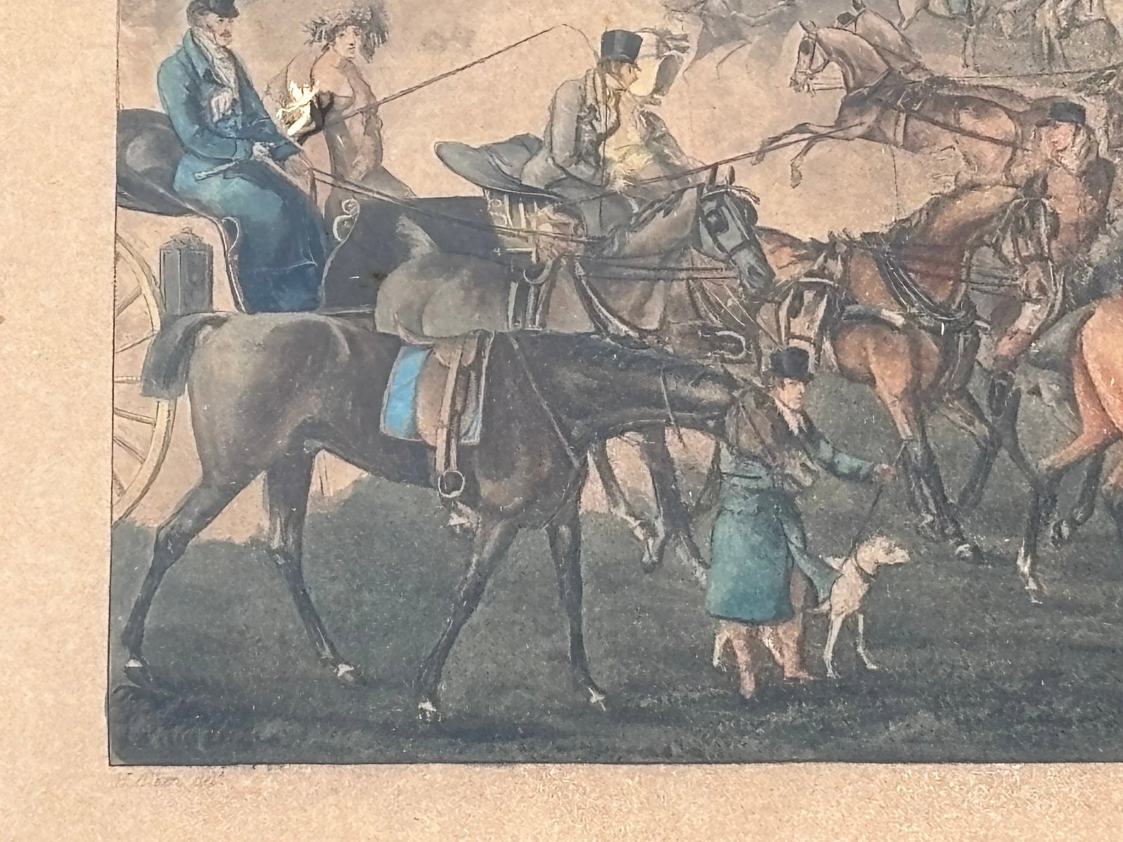Epson Races - Henry Aiken - 19th C. English Equestrian Sporting Print in Original Frame - 10