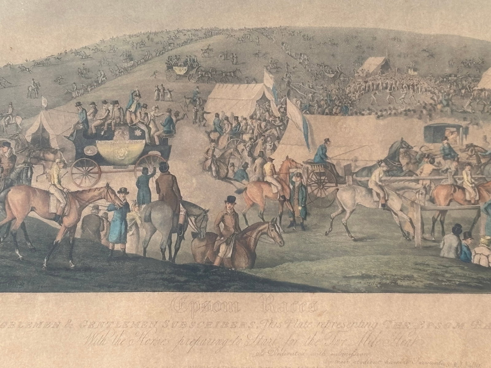 Epson Races - Henry Aiken - 19th C. English Equestrian Sporting Print in Original Frame - 14
