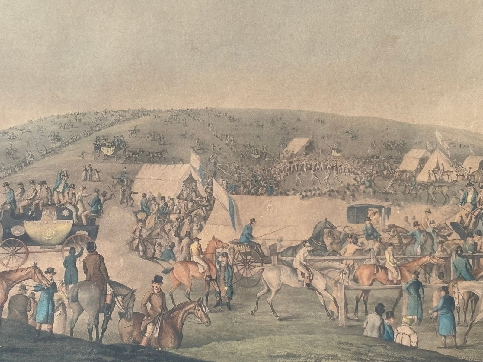 Epson Races - Henry Aiken - 19th C. English Equestrian Sporting Print in Original Frame - 2