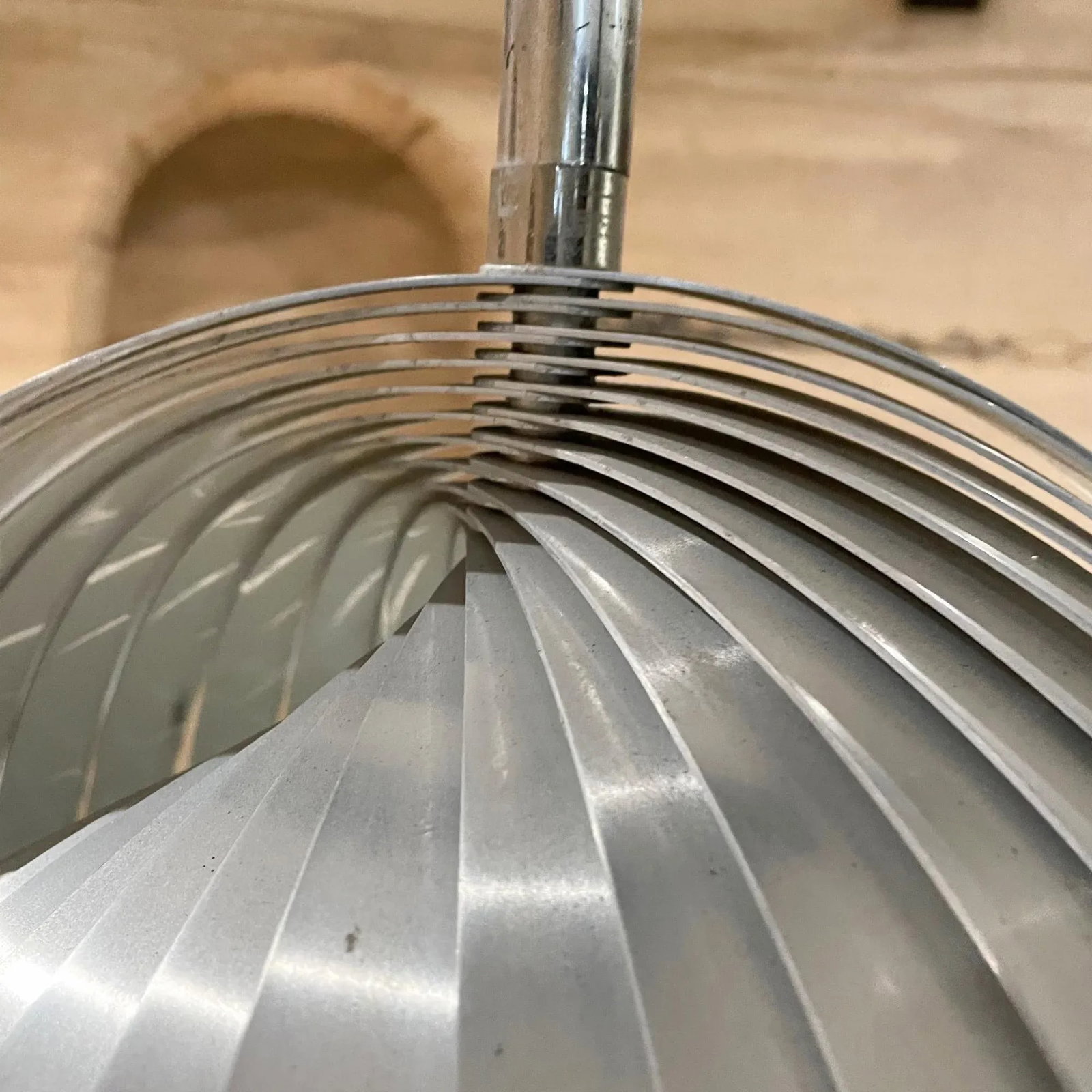 1970s Moon Pendant Lamp by Henri Mathieu in Brushed Aluminum - 10