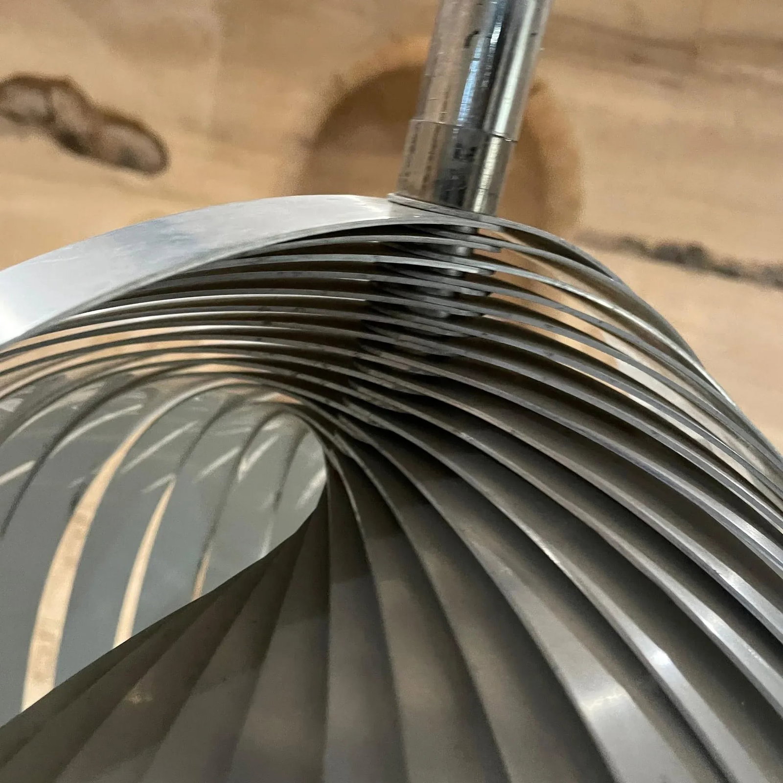 1970s Moon Pendant Lamp by Henri Mathieu in Brushed Aluminum - 8