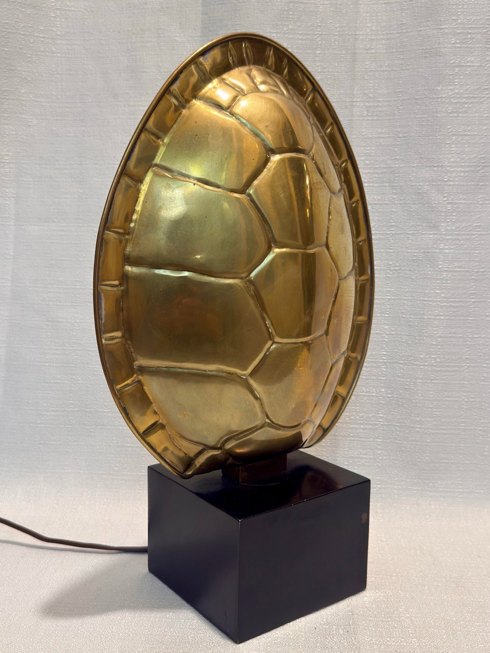 1970s Karl Springer Style Faux Turtle Shell Accent Lamp - 5