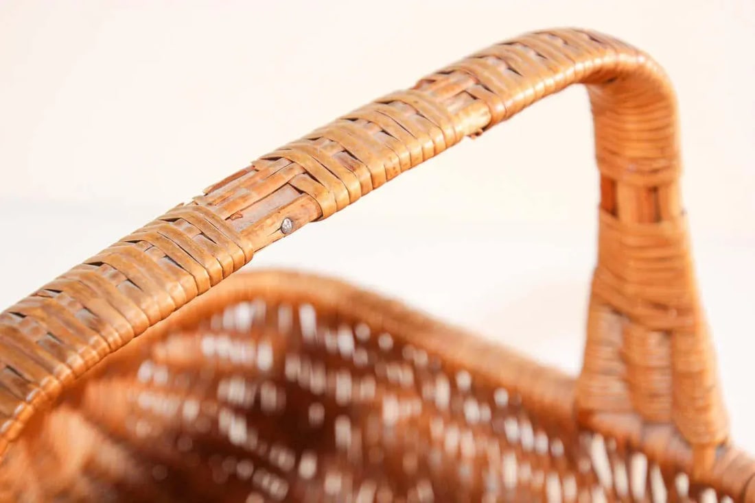 1950s French Provincial Rattan Handled Basket - 12