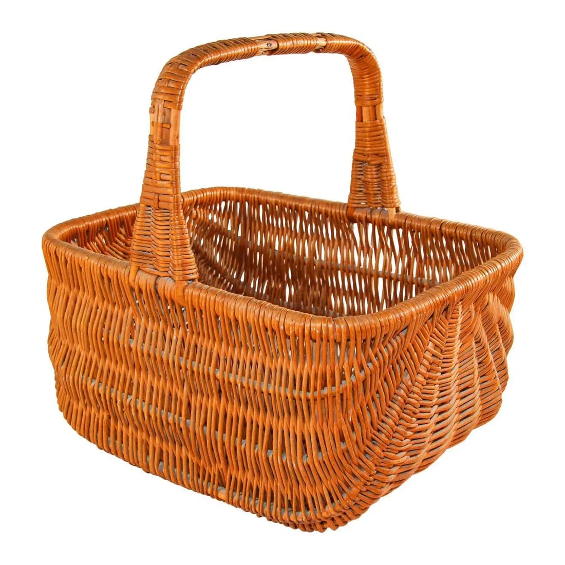 1950s French Provincial Rattan Handled Basket - 13