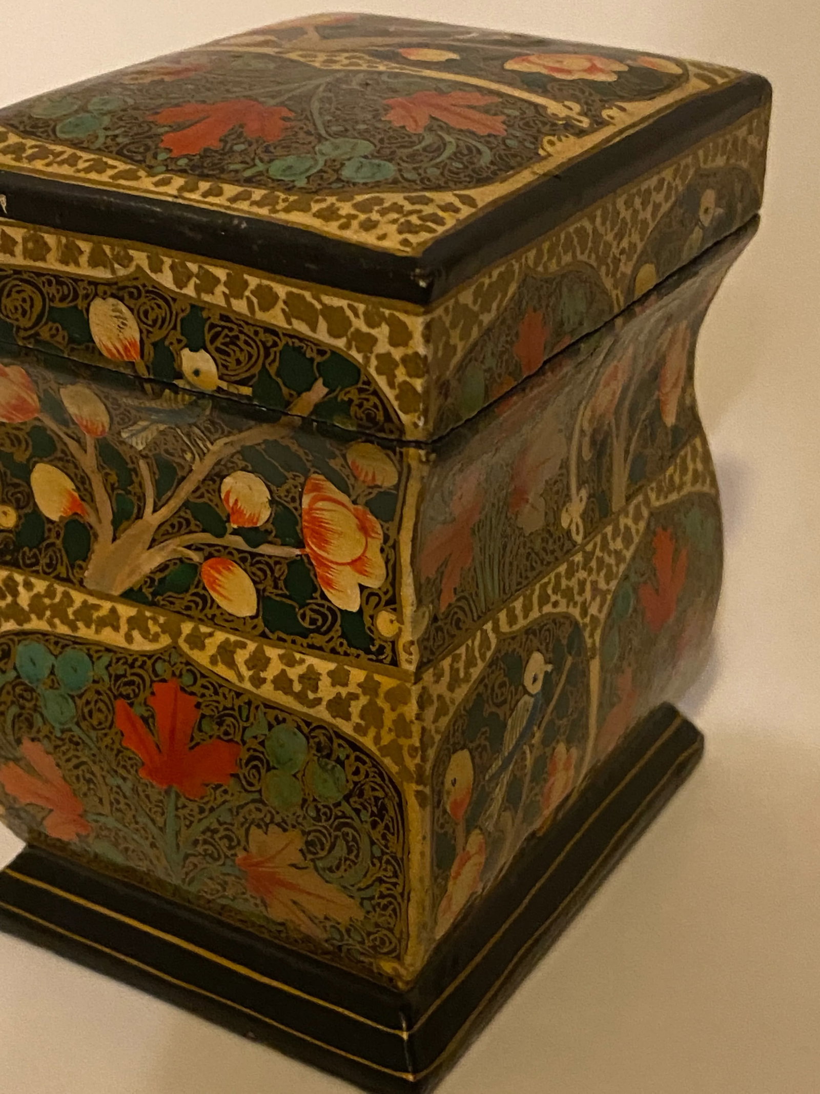 Hand-Painted Kashmir Lacquer Papier-M?AcchA(C) Box for Playing Cards - 2