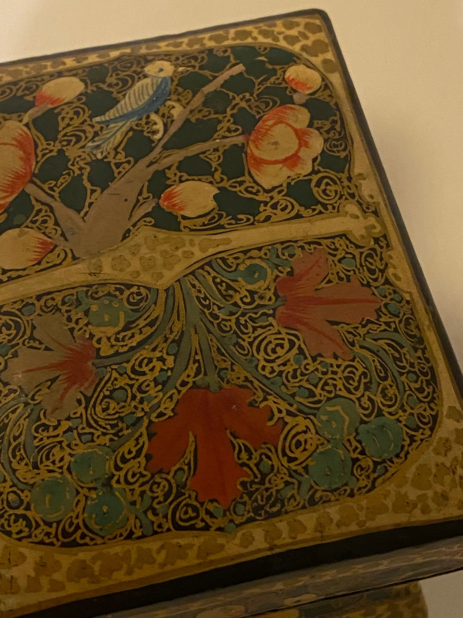 Hand-Painted Kashmir Lacquer Papier-M?AcchA(C) Box for Playing Cards - 3