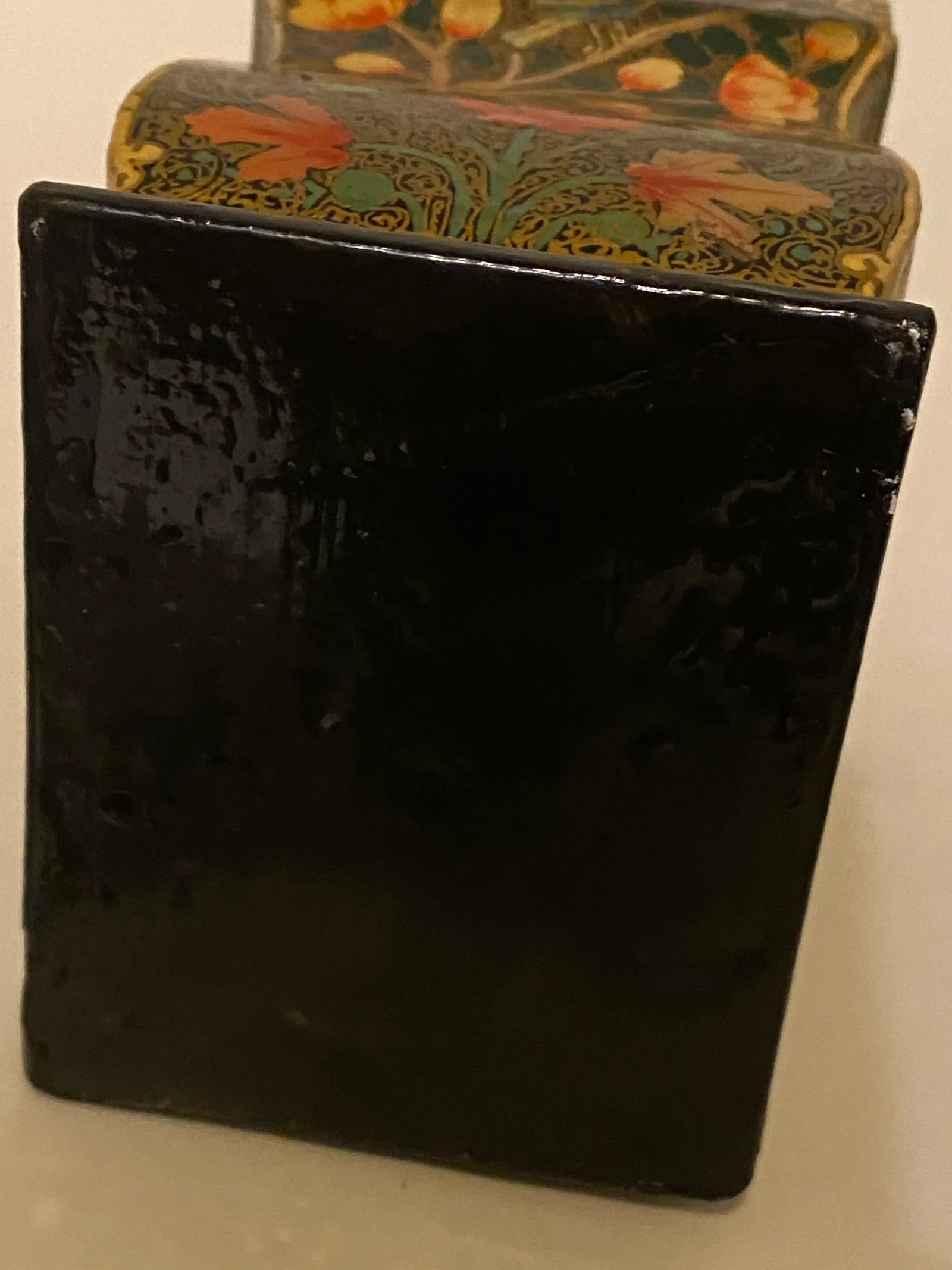 Hand-Painted Kashmir Lacquer Papier-M?AcchA(C) Box for Playing Cards - 5