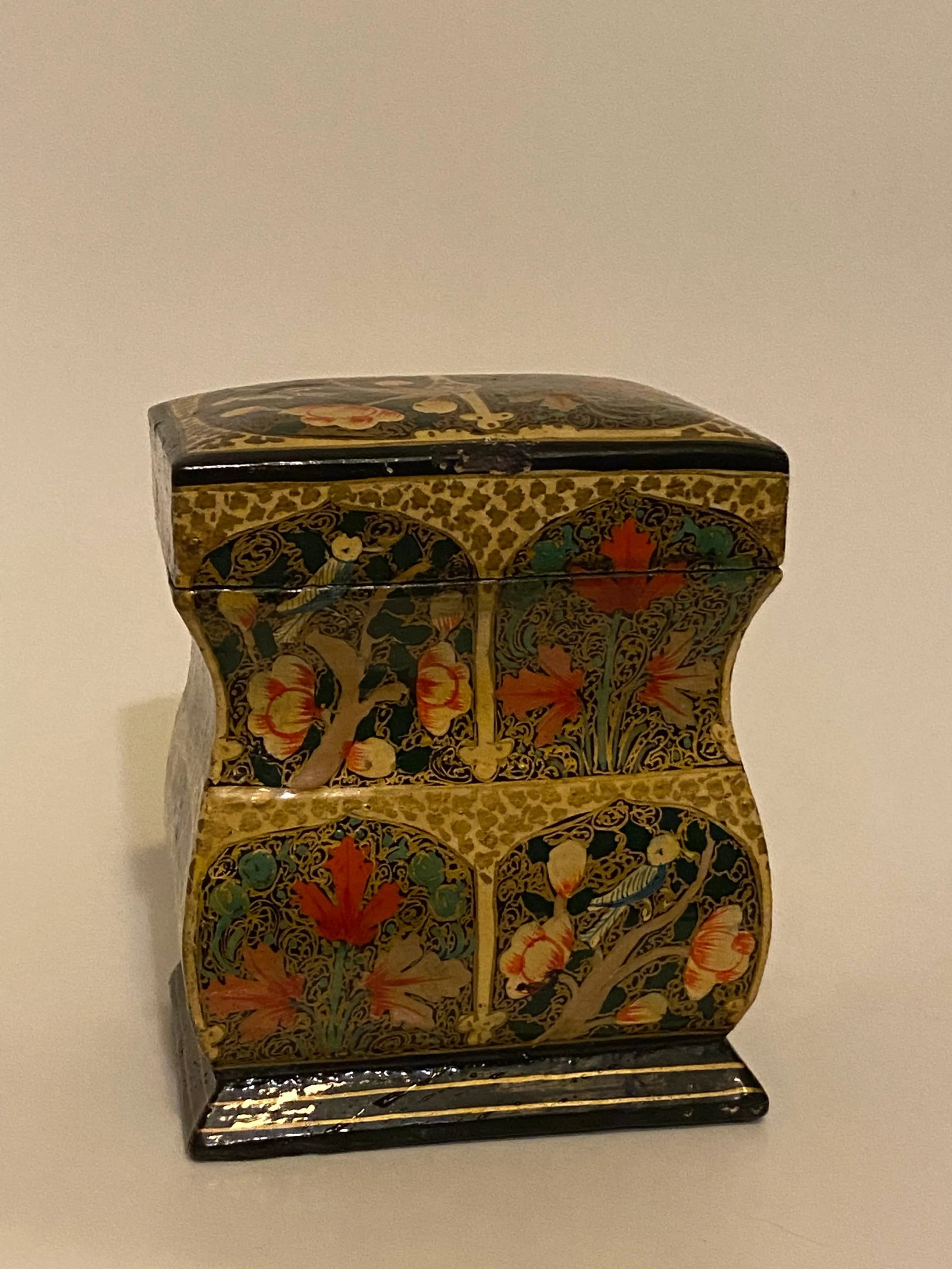 Hand-Painted Kashmir Lacquer Papier-M?AcchA(C) Box for Playing Cards - 6
