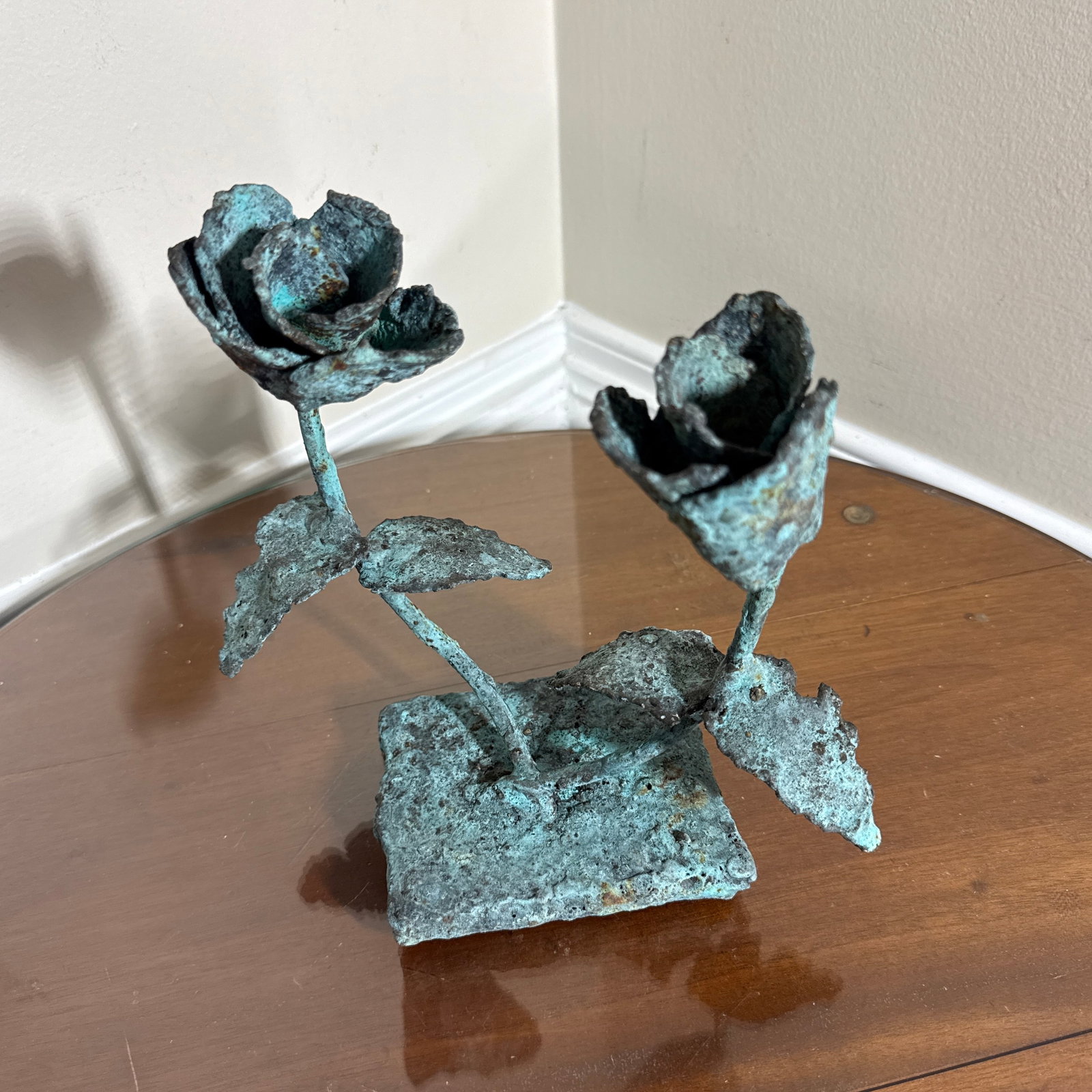 Early 21st Century Bronze Artist Made Brutalist Style Flower Sculpture - 2