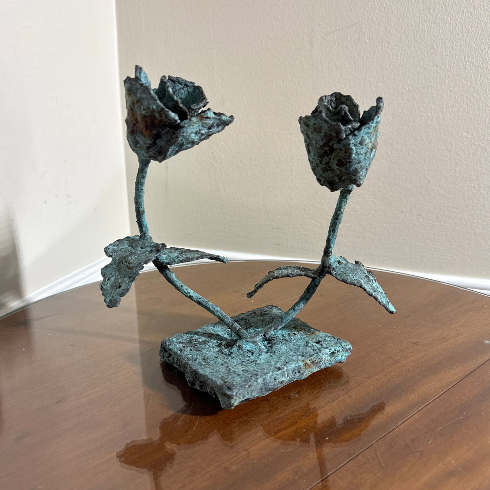 Early 21st Century Bronze Artist Made Brutalist Style Flower Sculpture - 3