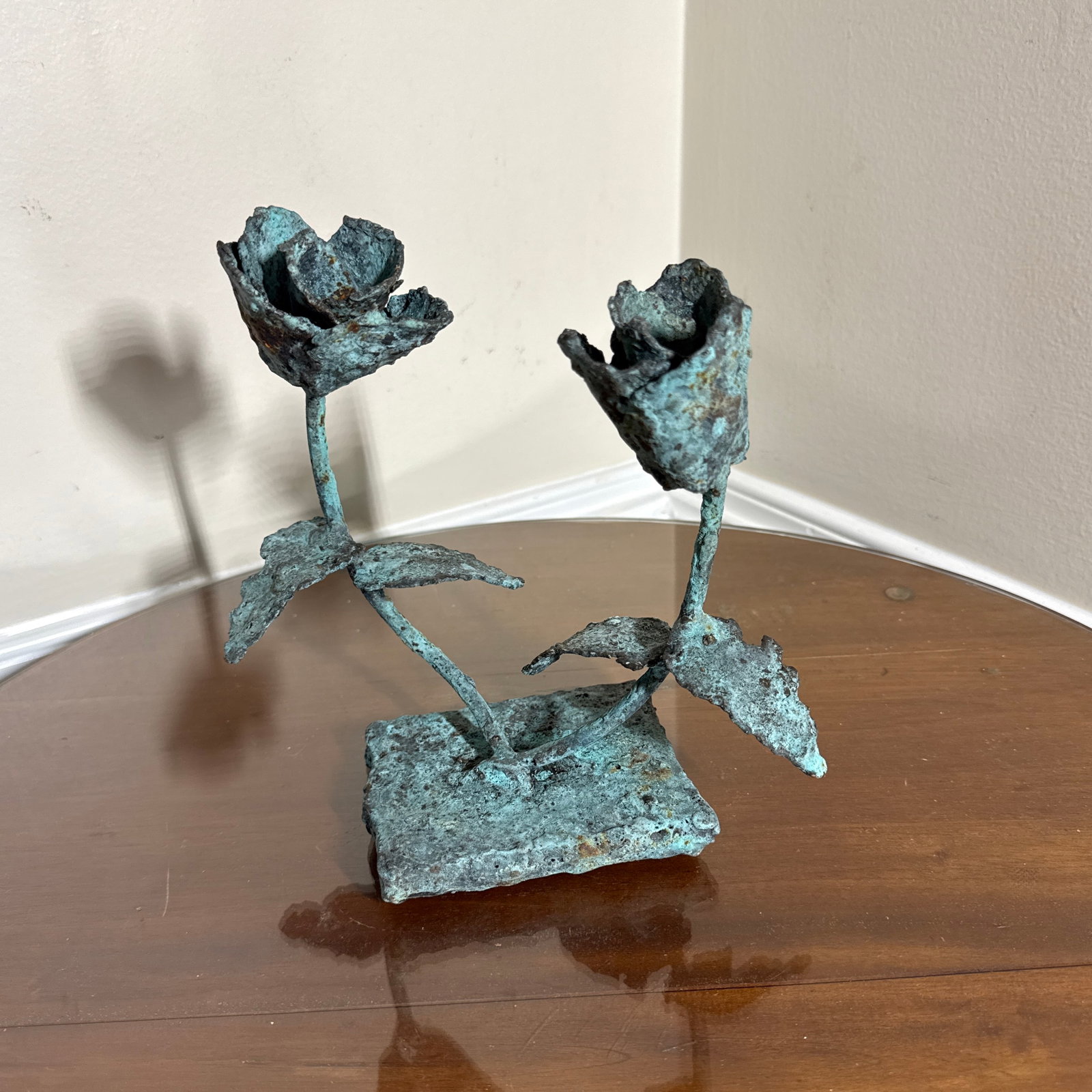 Early 21st Century Bronze Artist Made Brutalist Style Flower Sculpture - 5