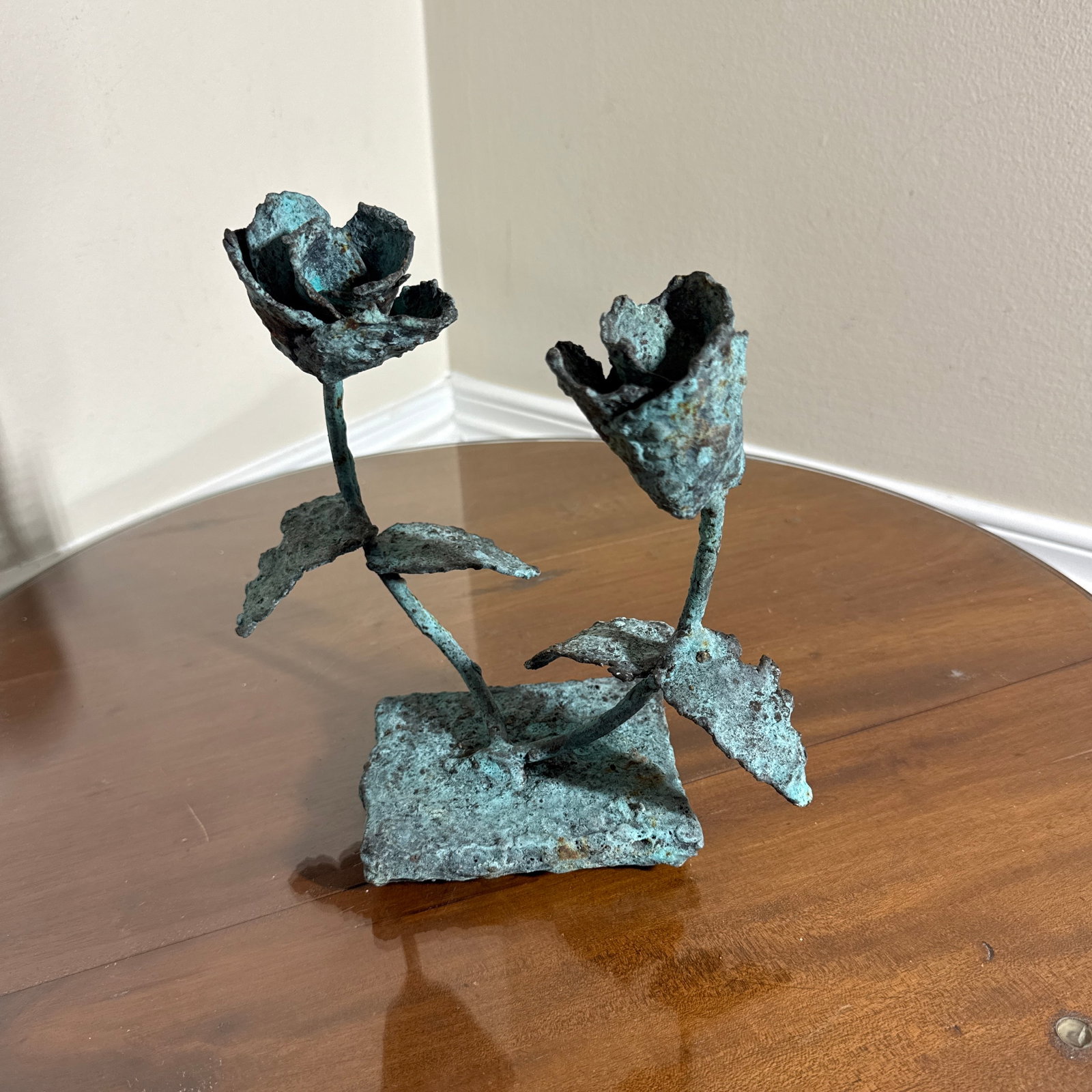 Early 21st Century Bronze Artist Made Brutalist Style Flower Sculpture - 7