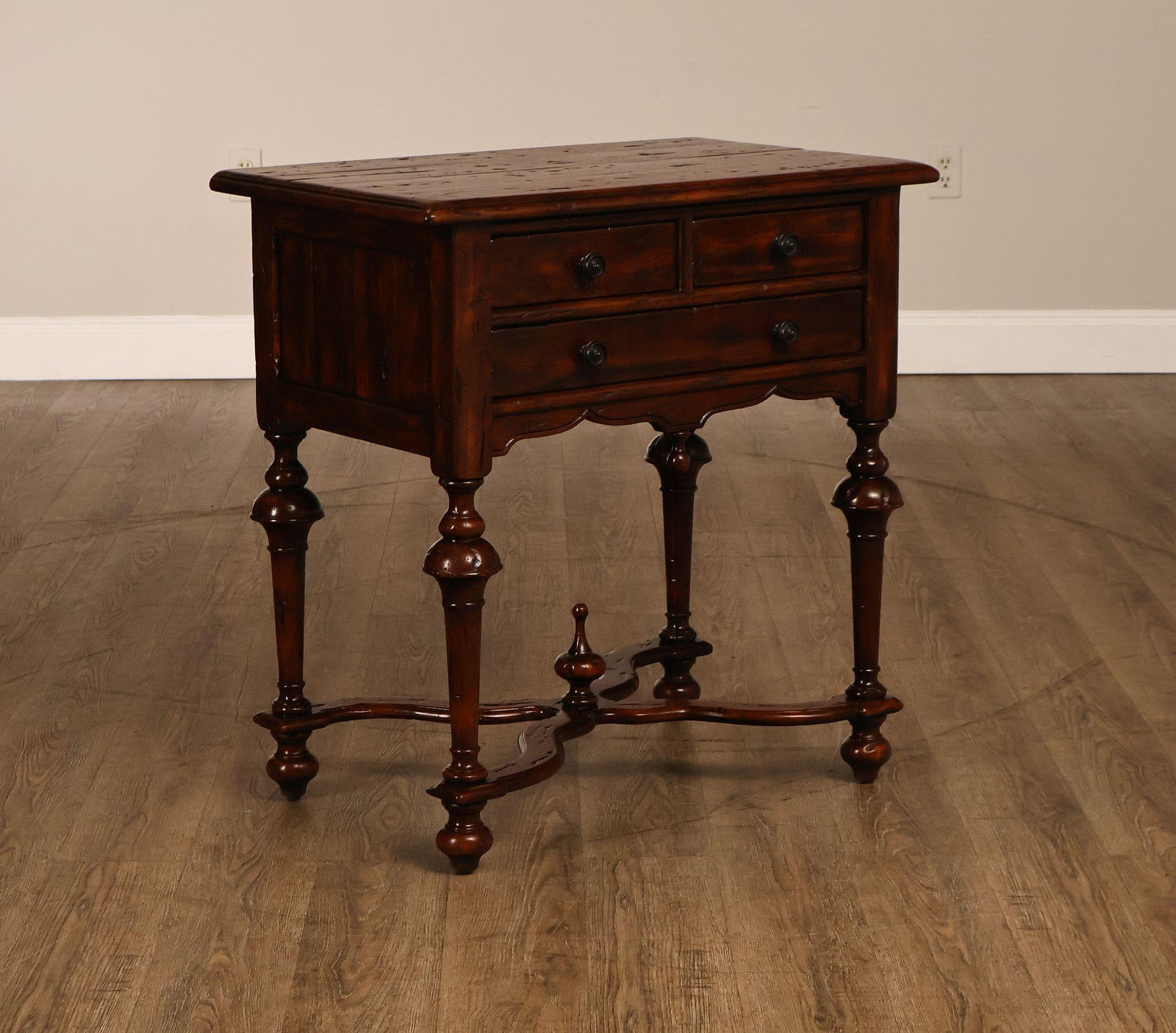 Theodore Alexander Castle Bromwich Antiqued Wood Lowboy End Table - 3