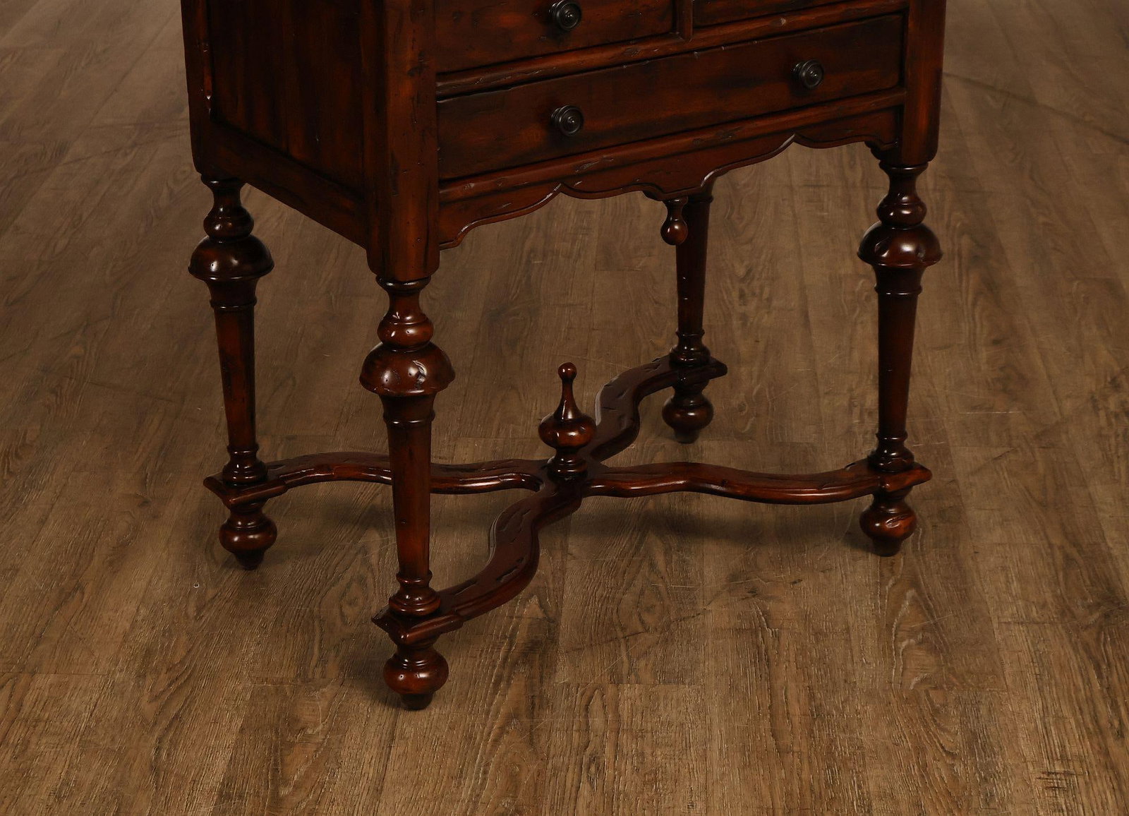 Theodore Alexander Castle Bromwich Antiqued Wood Lowboy End Table - 7