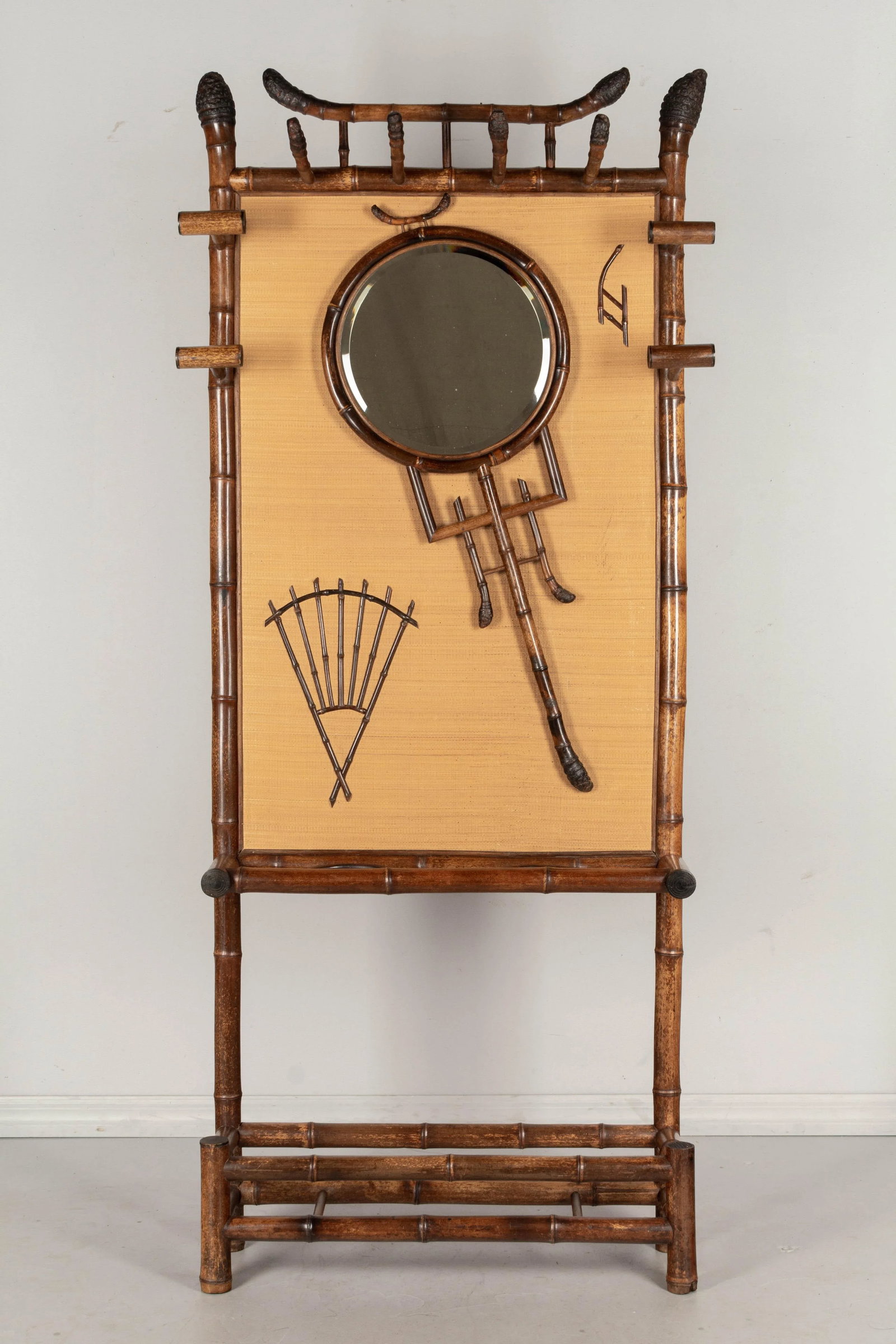 19th Century French Bamboo Hall Tree or Coat Rack - 10