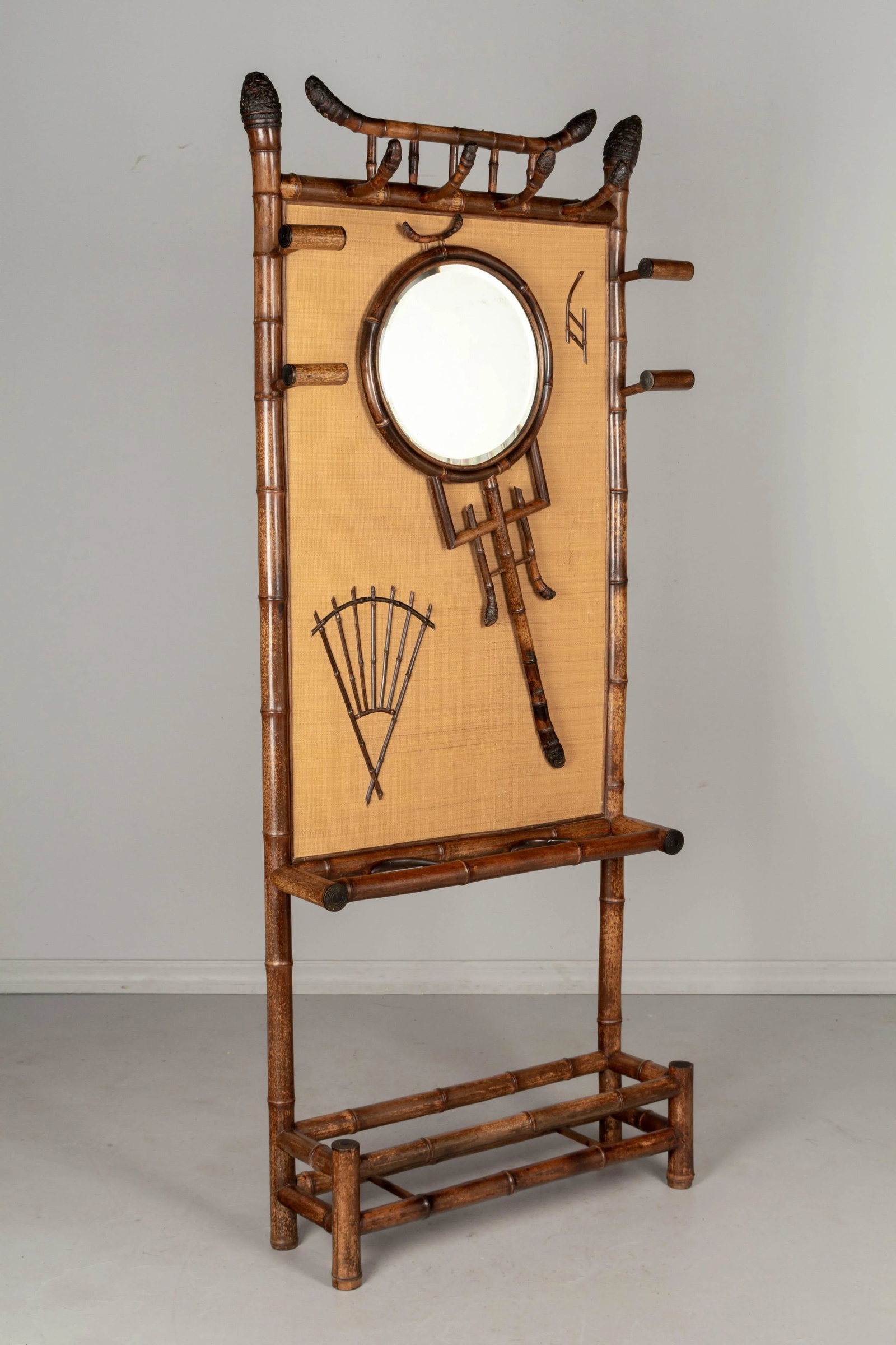 19th Century French Bamboo Hall Tree or Coat Rack - 6