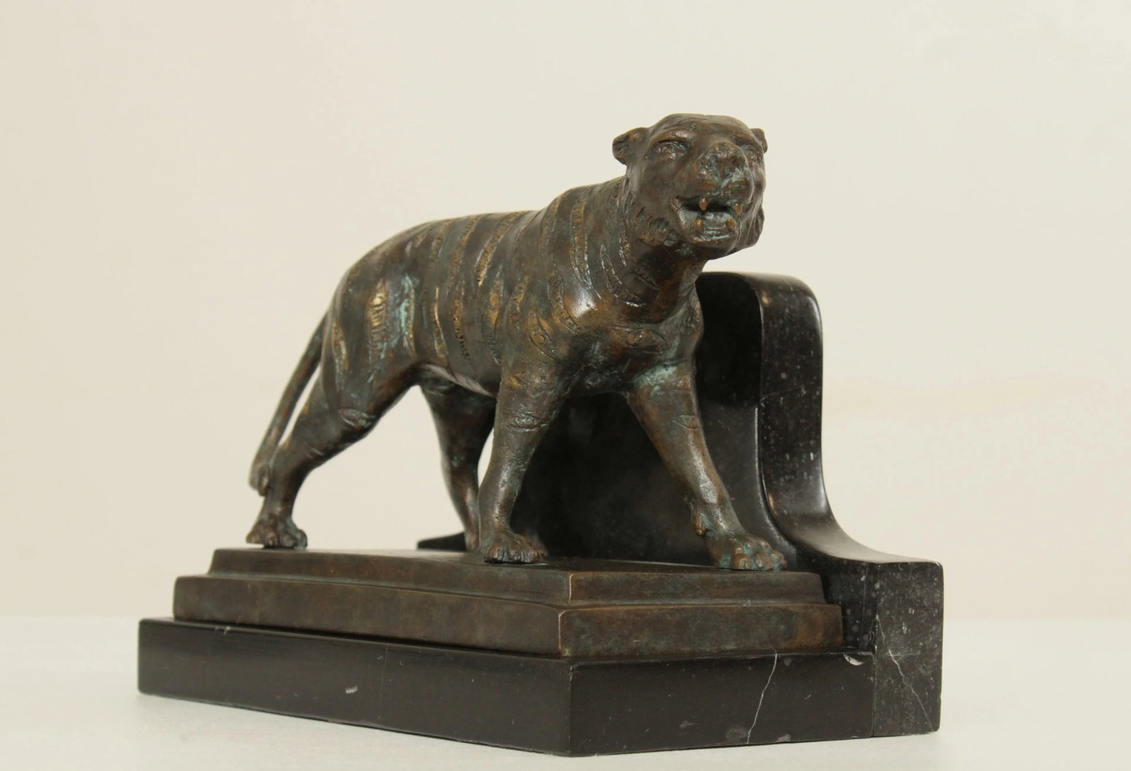 Maitland Smith Bronze Tiger Bookend - 3