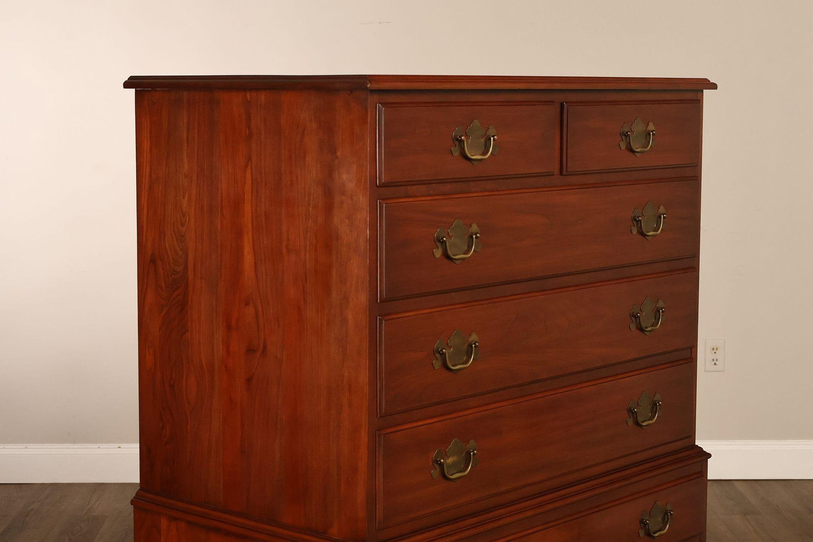Henkel Harris Chippendale Style Cherry Tall Chest - 12