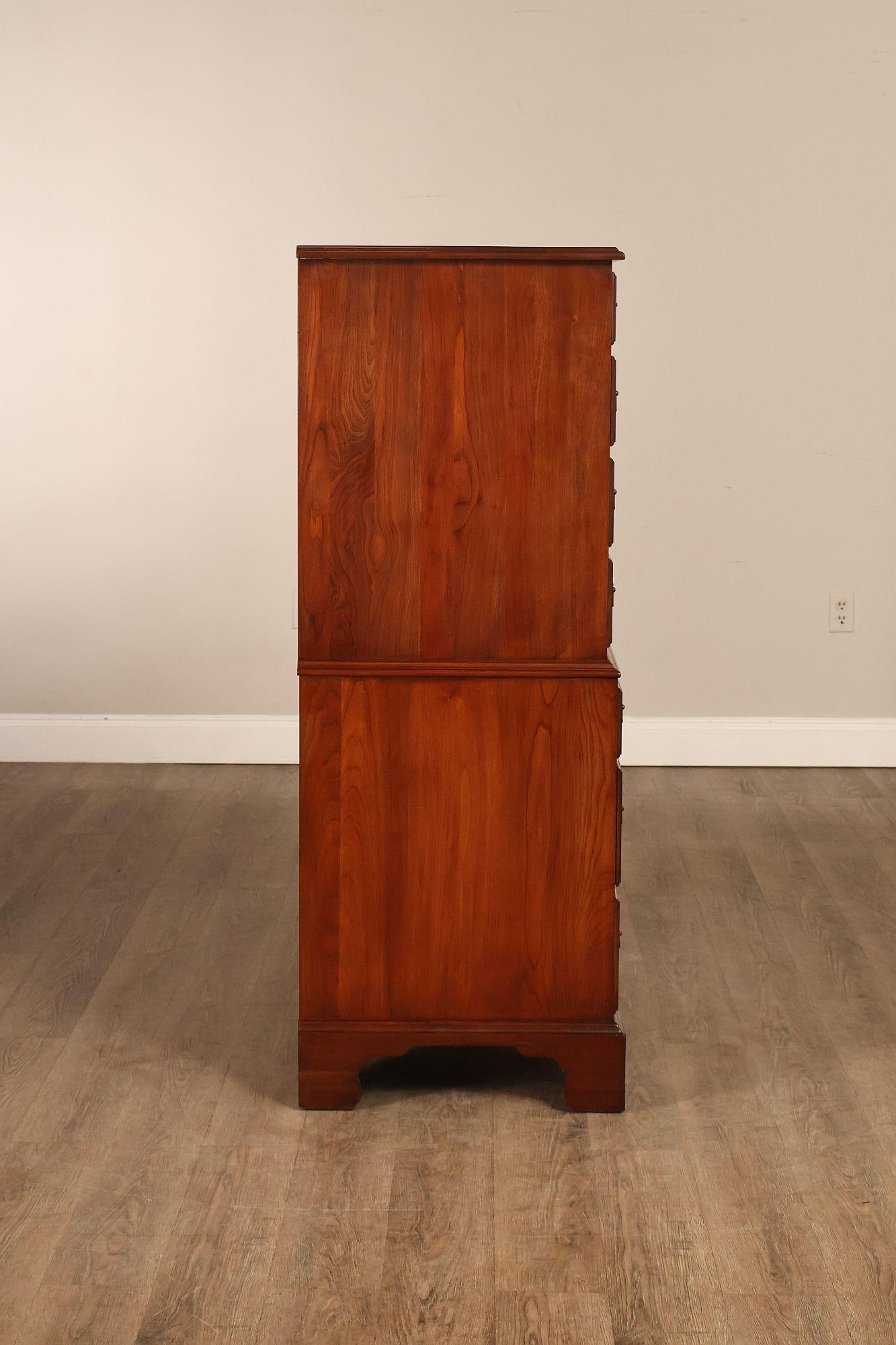 Henkel Harris Chippendale Style Cherry Tall Chest - 16