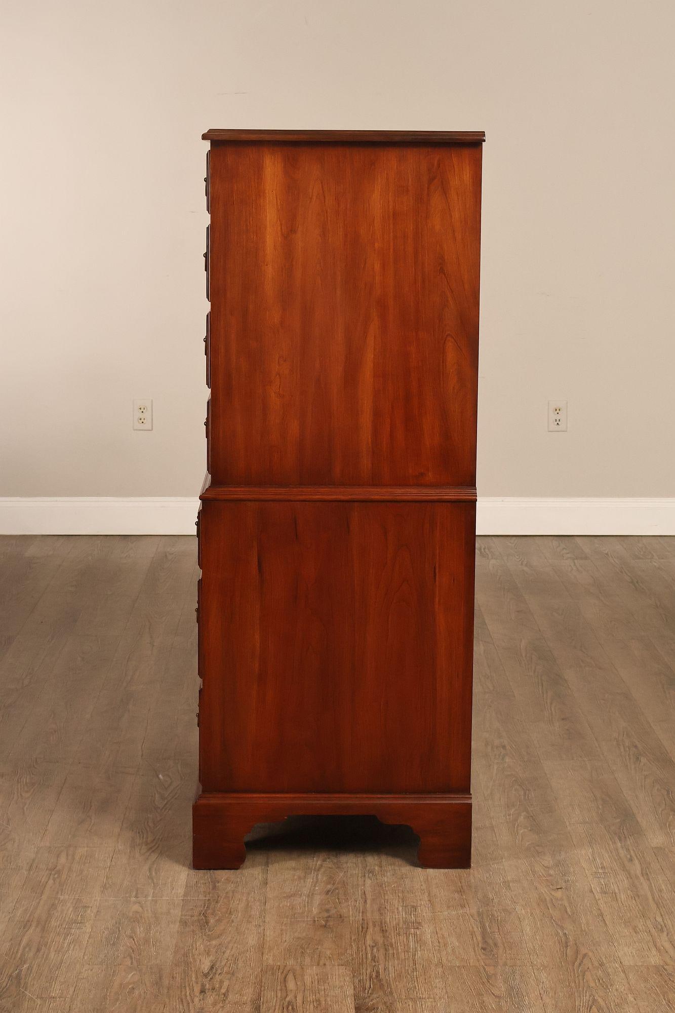 Henkel Harris Chippendale Style Cherry Tall Chest - 18