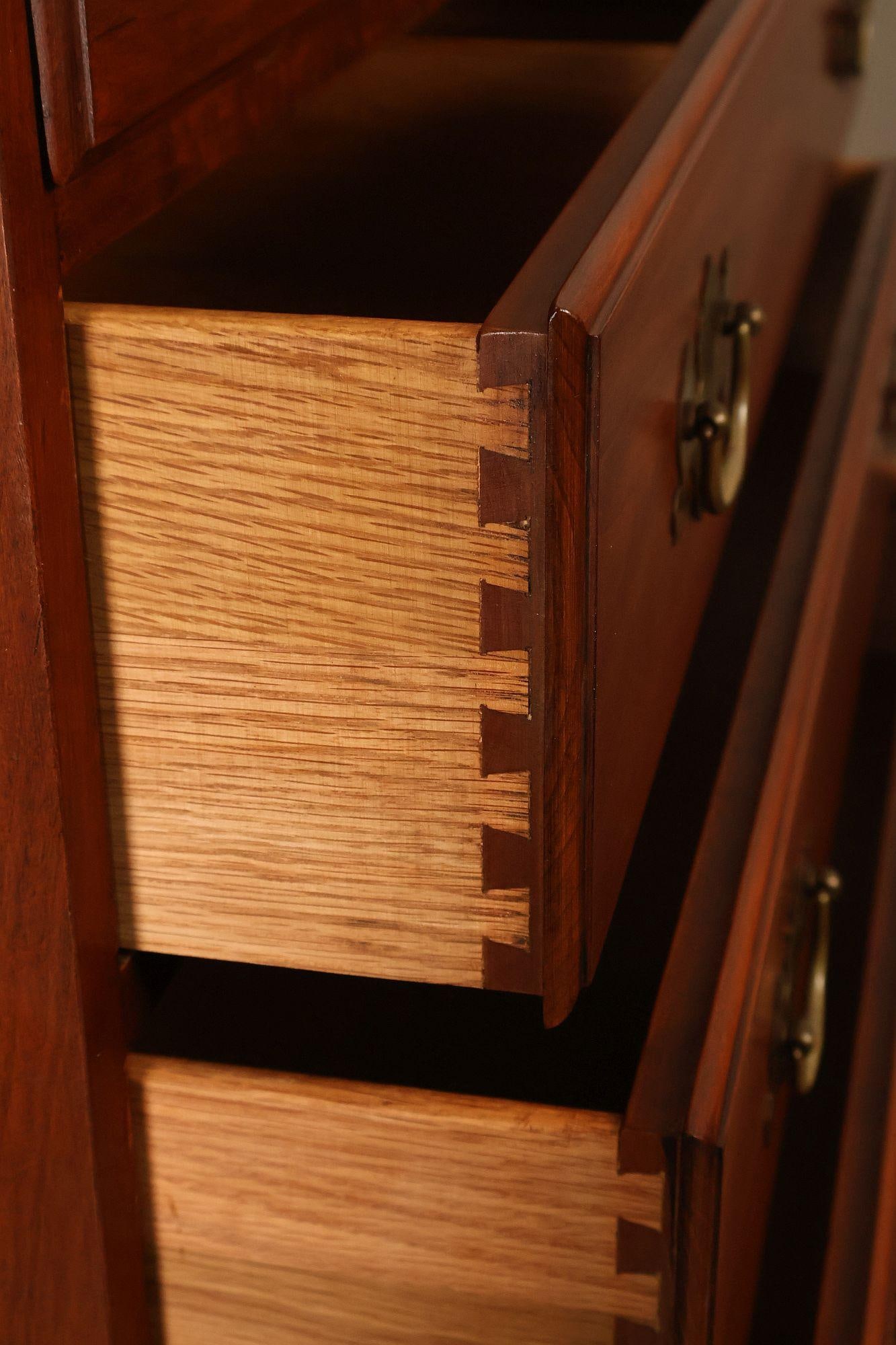 Henkel Harris Chippendale Style Cherry Tall Chest - 4