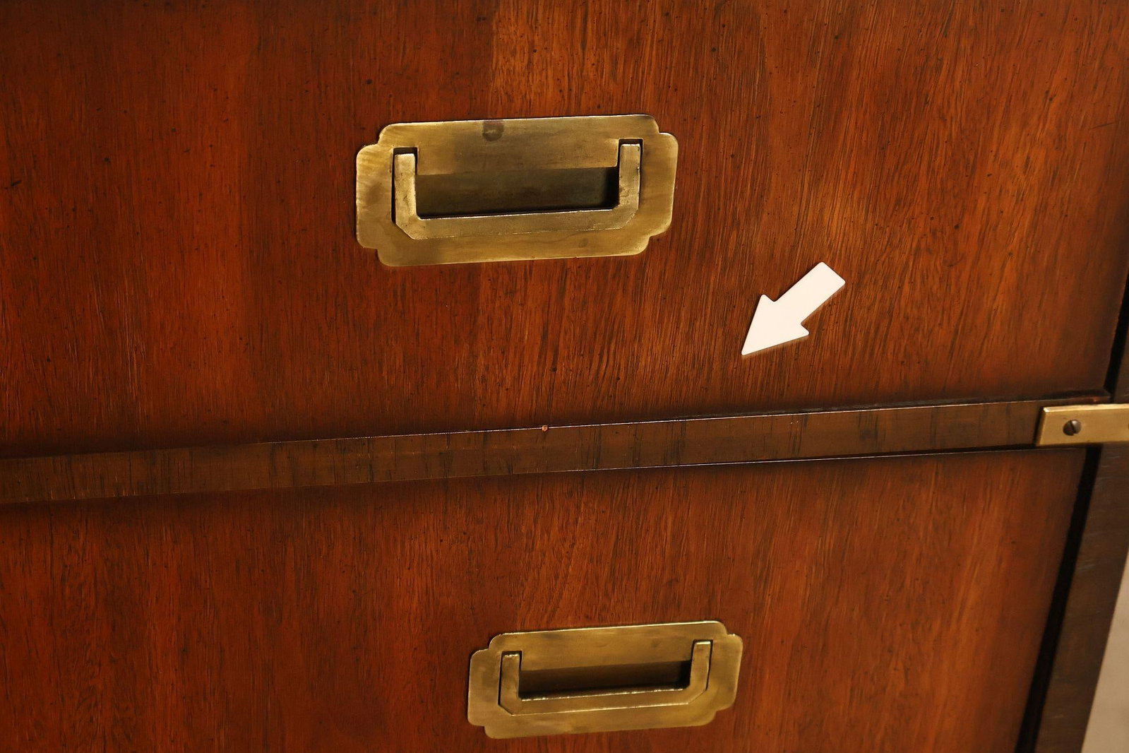 Lane Campaign Style Walnut Chest Of Drawers - 12