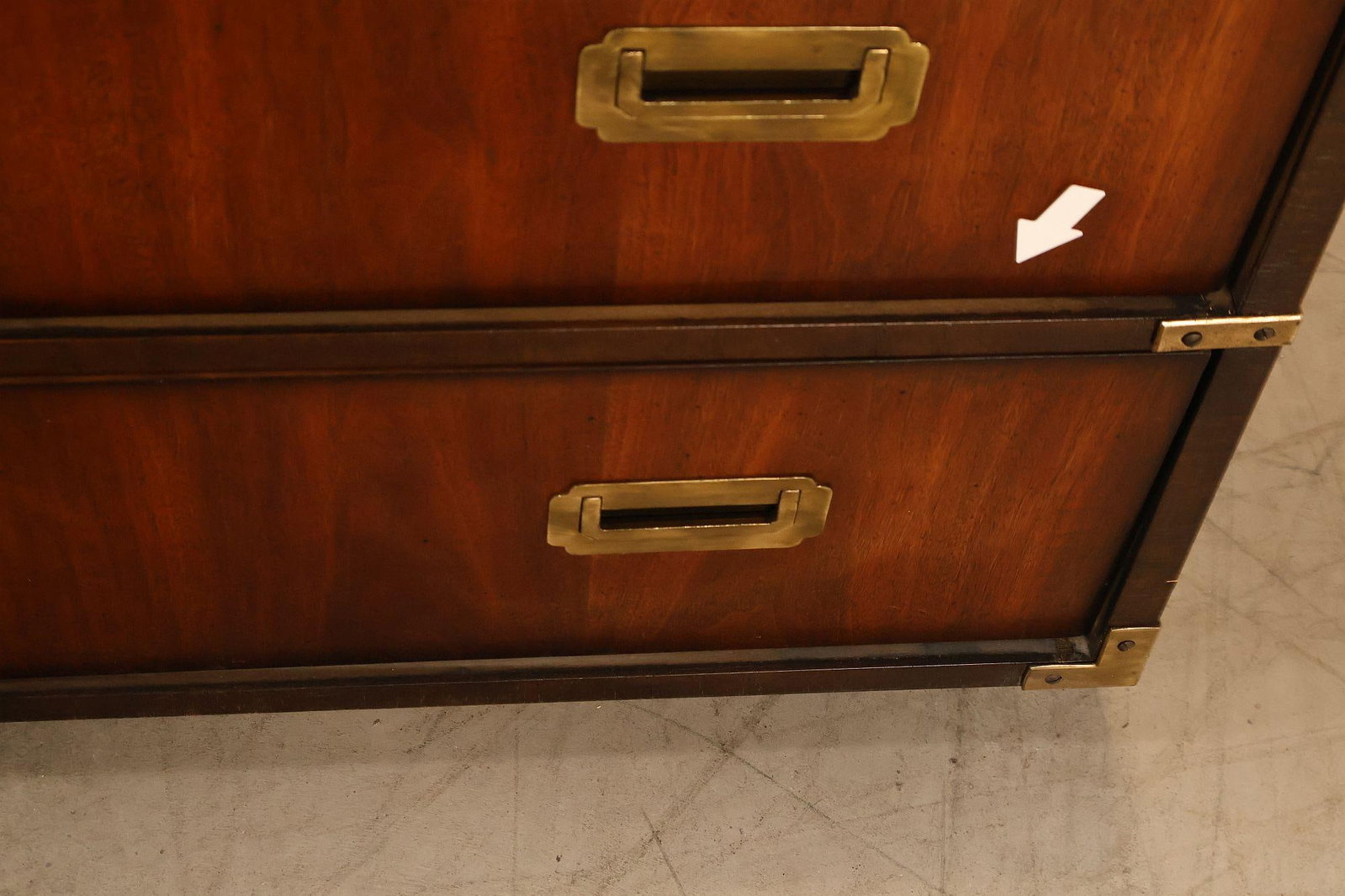 Lane Campaign Style Walnut Chest Of Drawers - 13