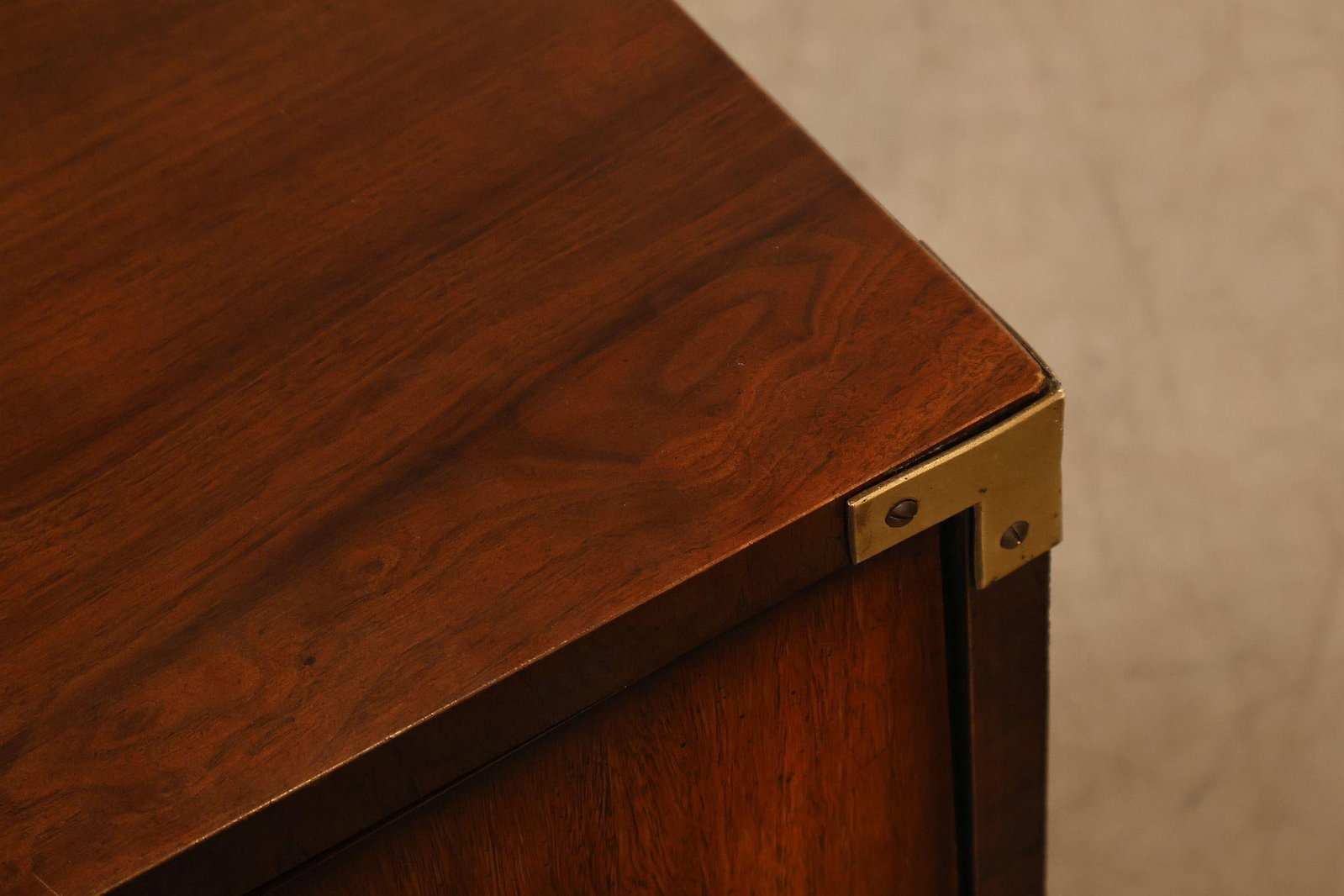 Lane Campaign Style Walnut Chest Of Drawers - 16