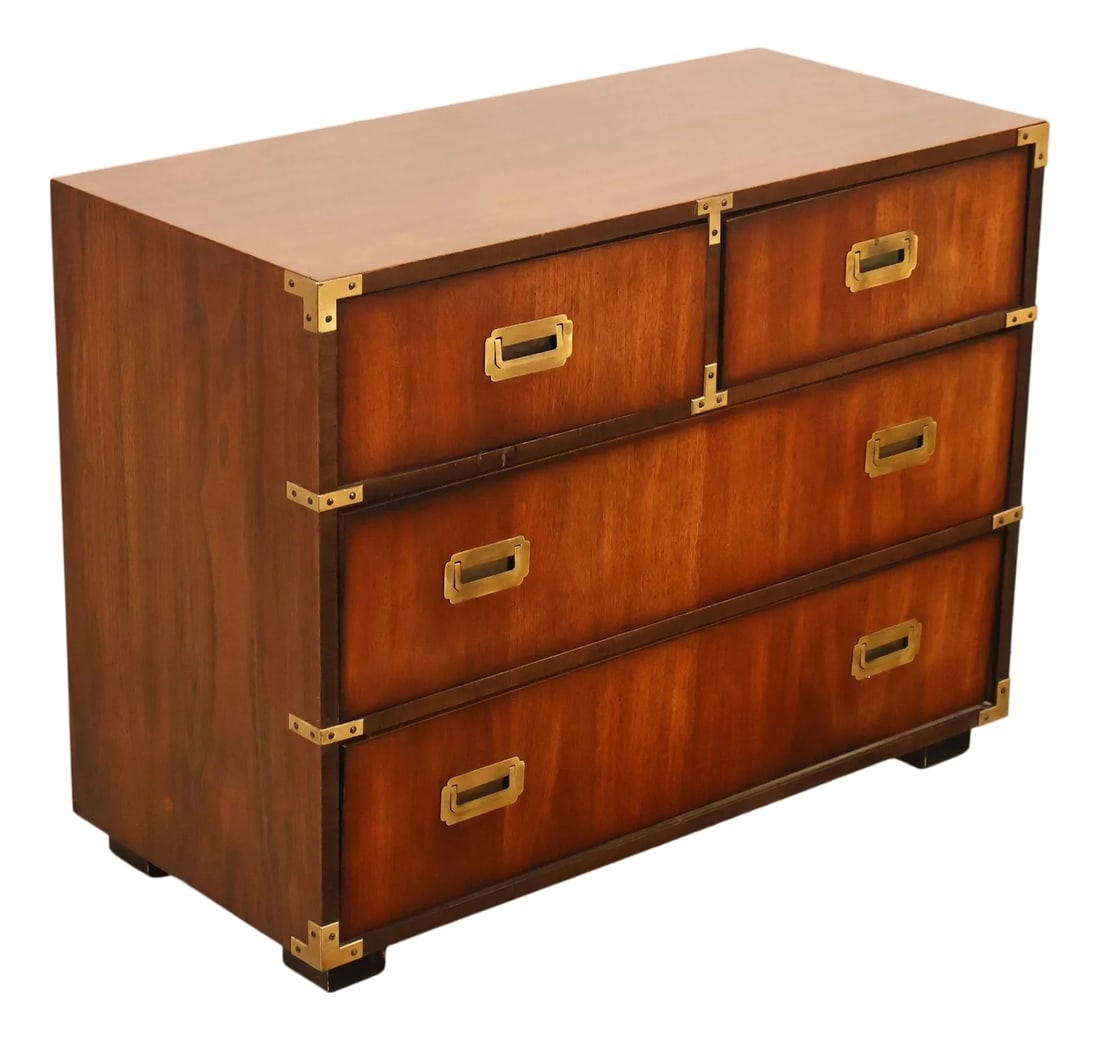 Lane Campaign Style Walnut Chest Of Drawers (1 of 18)