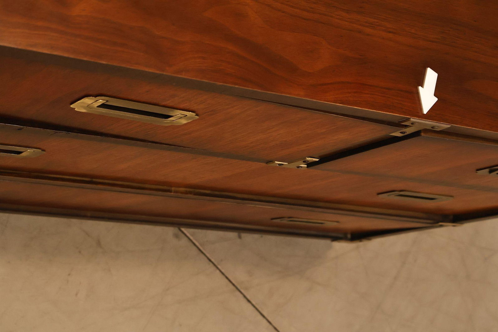 Lane Campaign Style Walnut Chest Of Drawers - 6