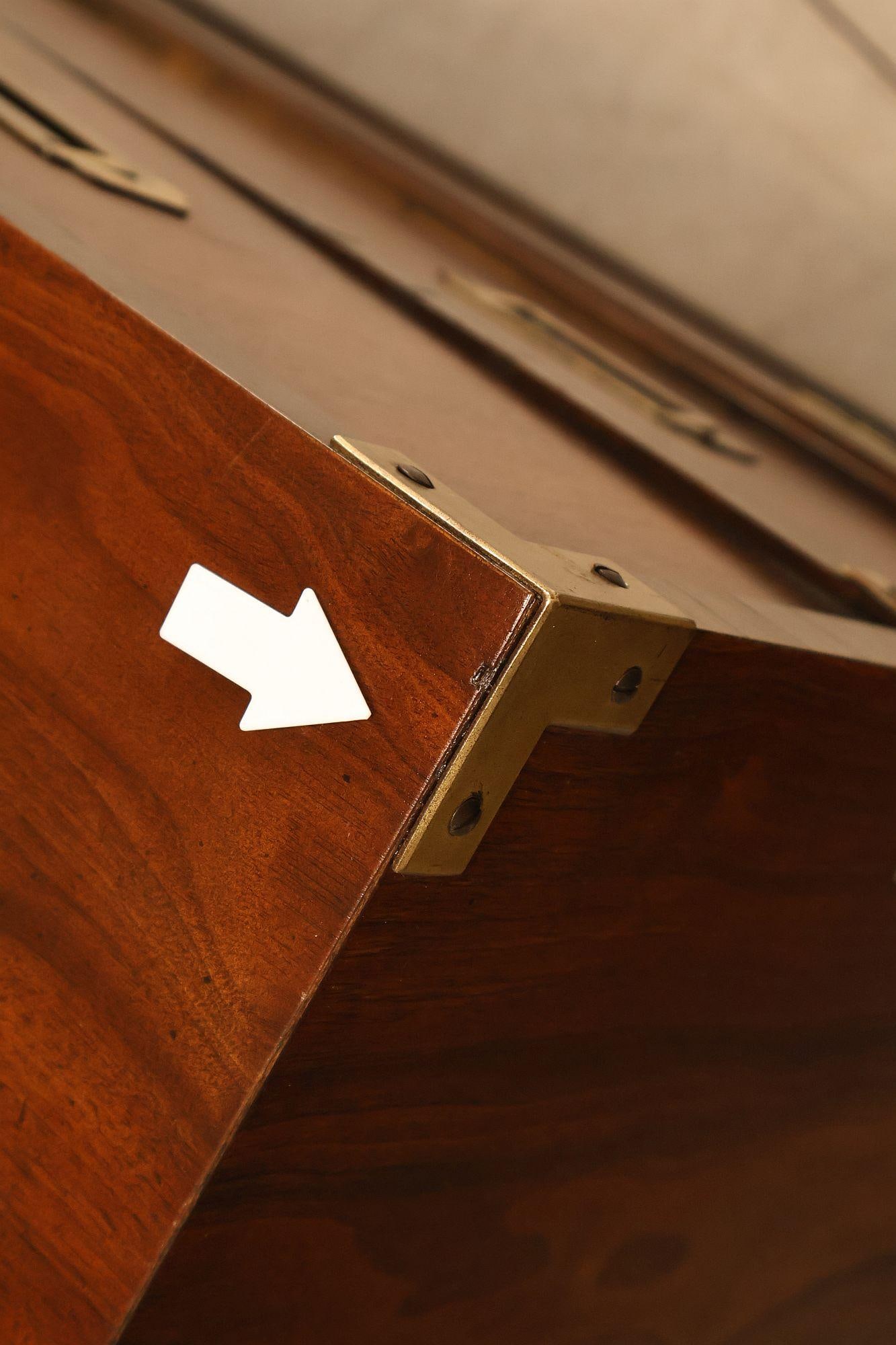 Lane Campaign Style Walnut Chest Of Drawers - 9