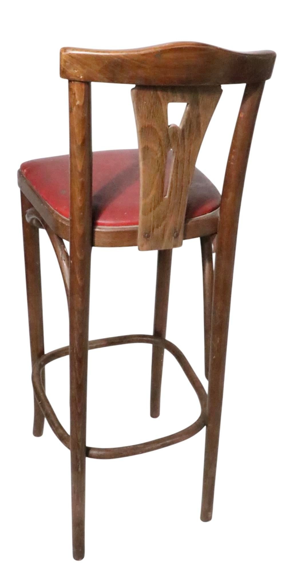 Mid 20th Century Pr. Bentwood Counter Stools by Thonet - 9