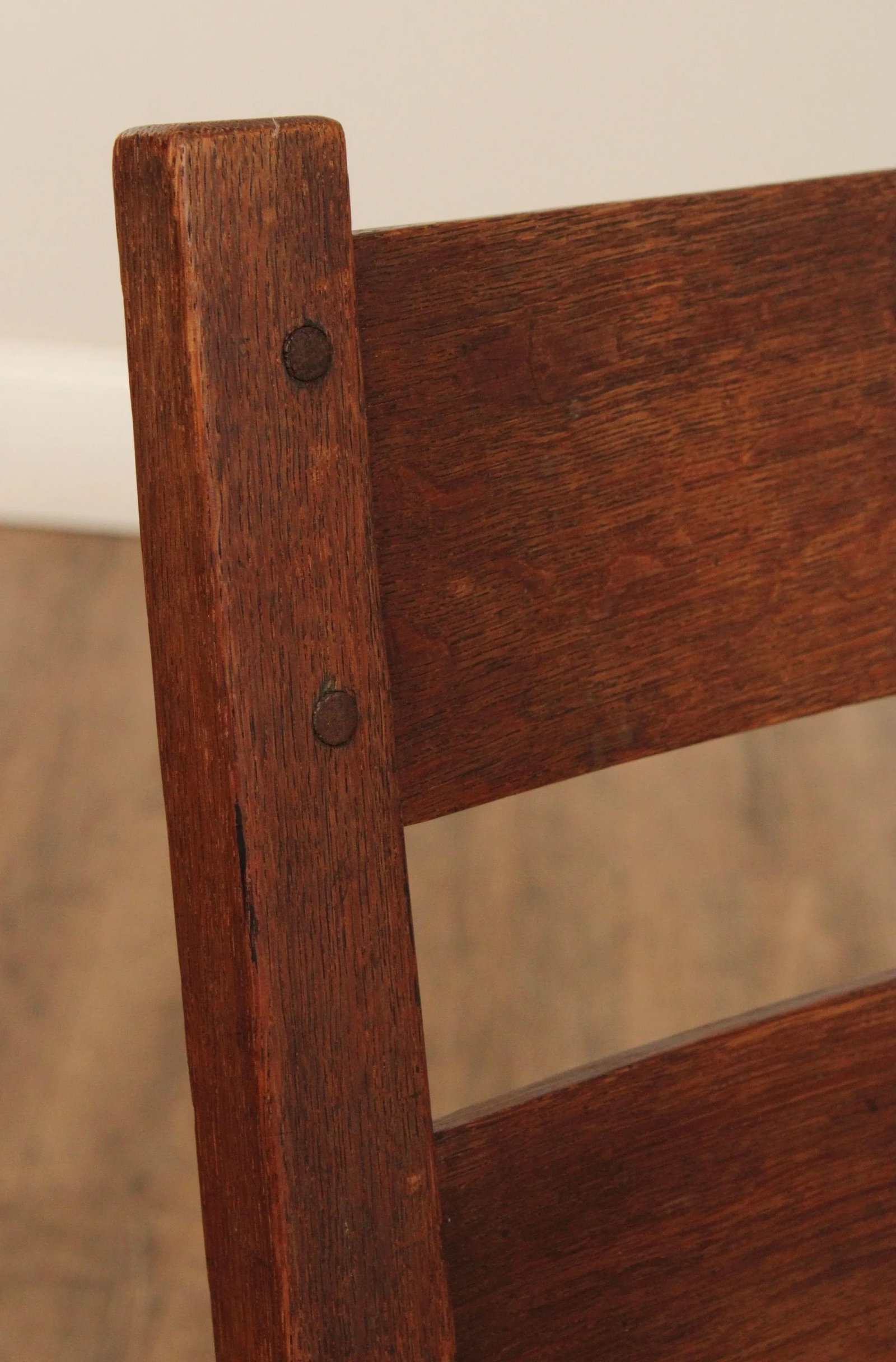 Antique Gustav Stickley Mission Oak Rush Seat Nursing Rocker - 11