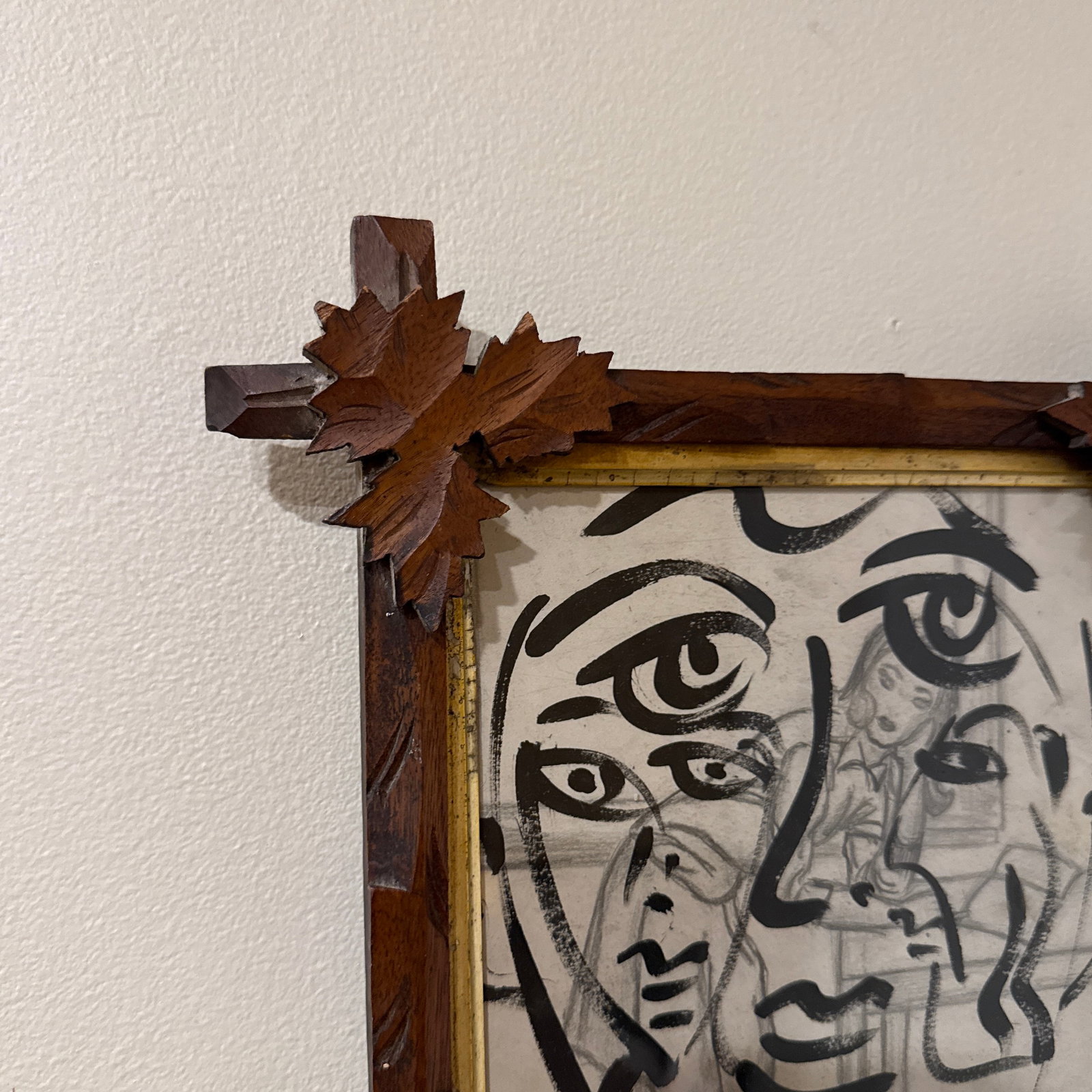 1970s Peter Keil Original Black & White Abstract Portrait Painting - 5