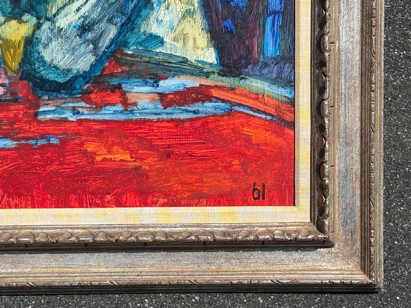 Original Mid-Century American Original Oil on Canvas Interior Scene - Portrait of a Lady - 1961 - 8