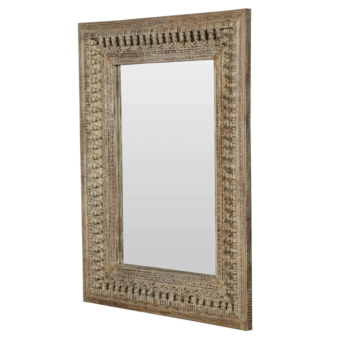 Ornate Moorish Mirror| Hand Carved Distressed Large Mirror | Farmhouse Hotel Entryway Unique Leaning - 4