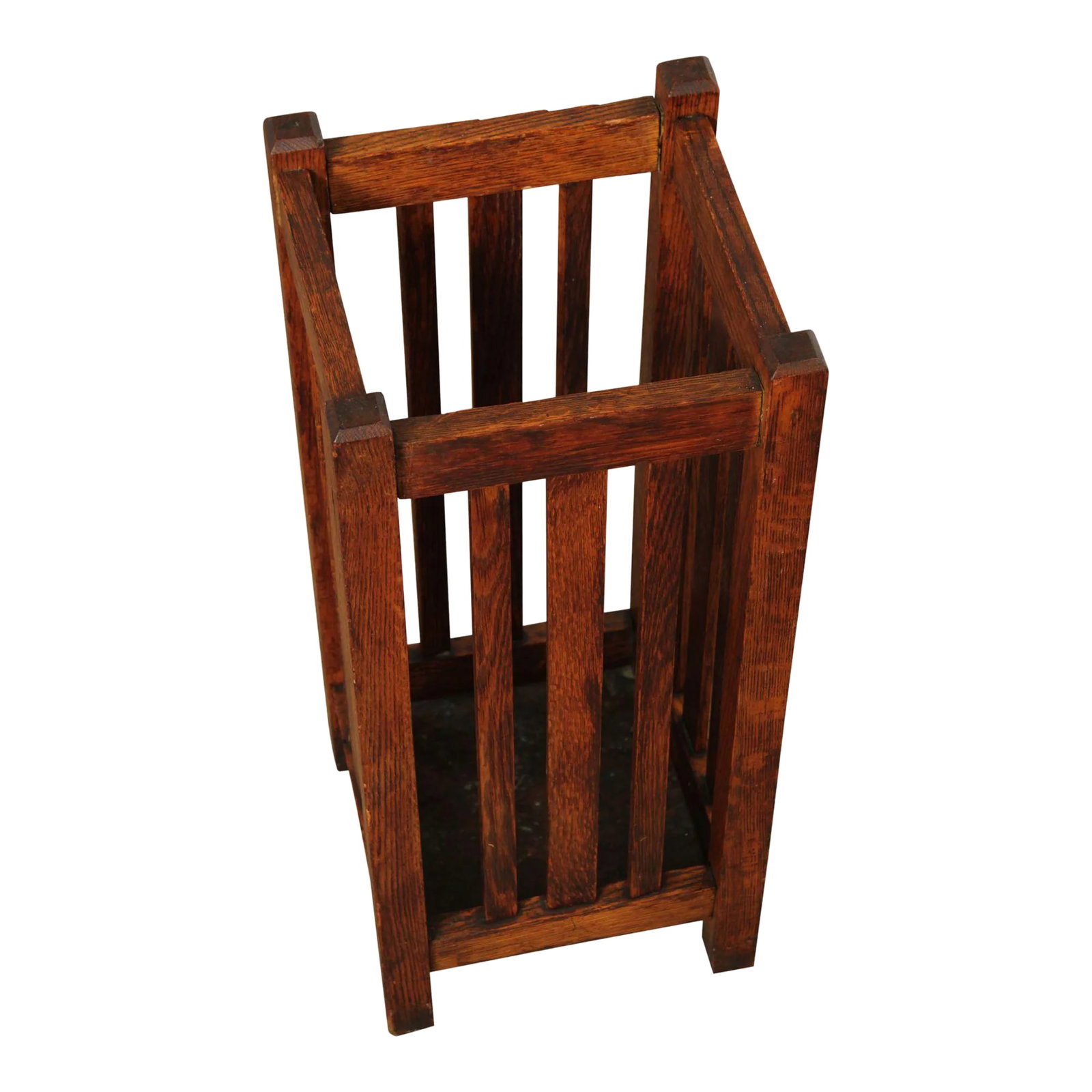 Early 20th Century Mission Style Oak Umbrella Stand (1 of 13)
