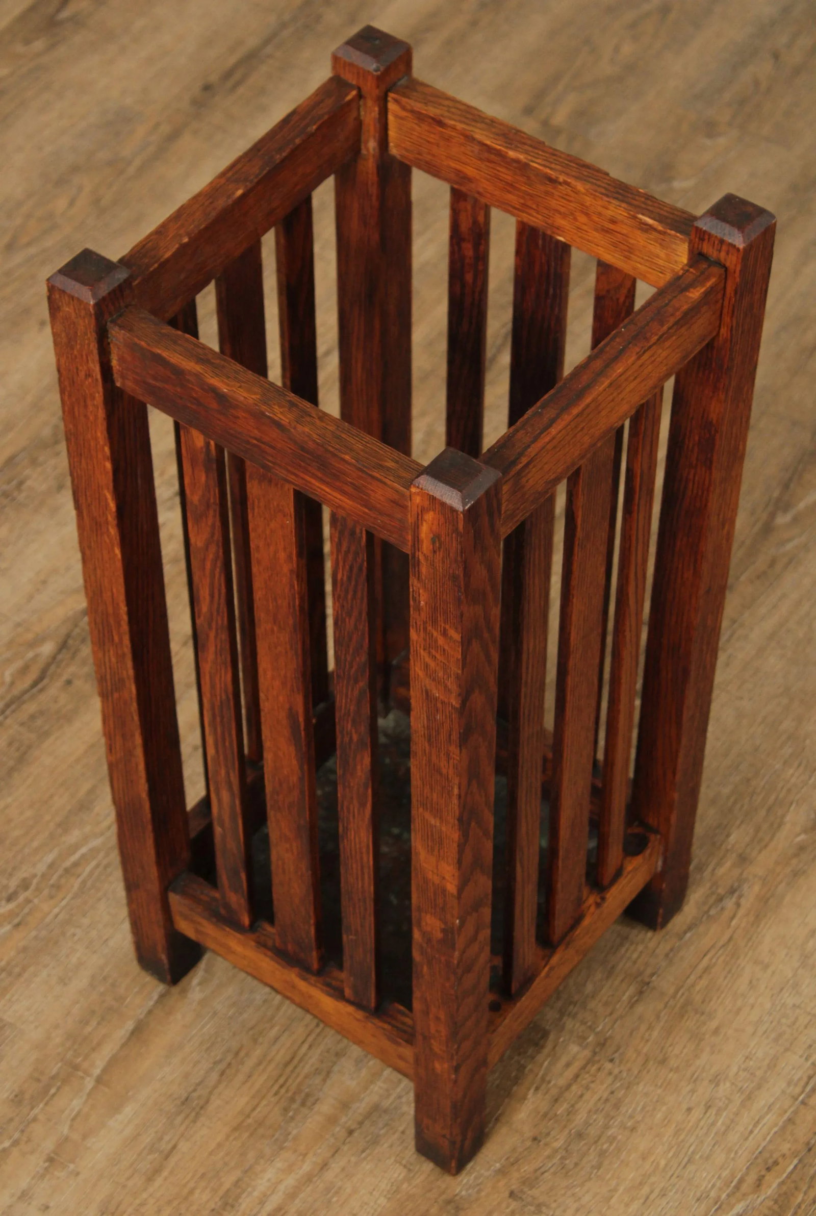 Early 20th Century Mission Style Oak Umbrella Stand - 3